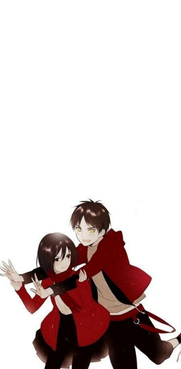 630x1280 eren and Mikasa wallpaper