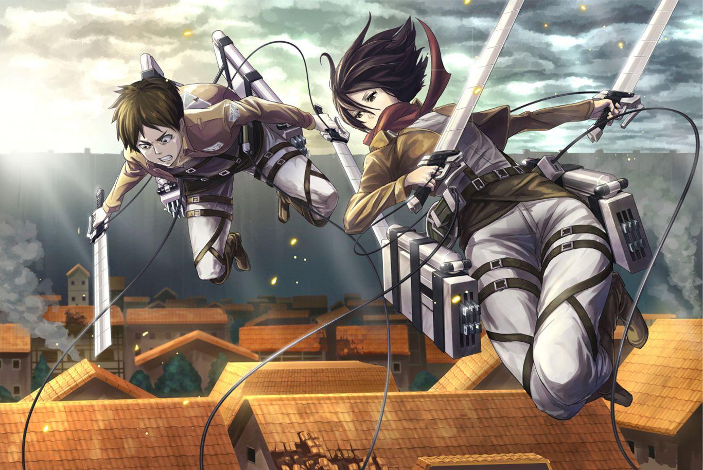 1366x913 Eren and Mikasa Computer Wallpaper, Desktop Backgroundx913. 進撃の巨人エレン, 壁紙 イラスト, アニメの壁紙