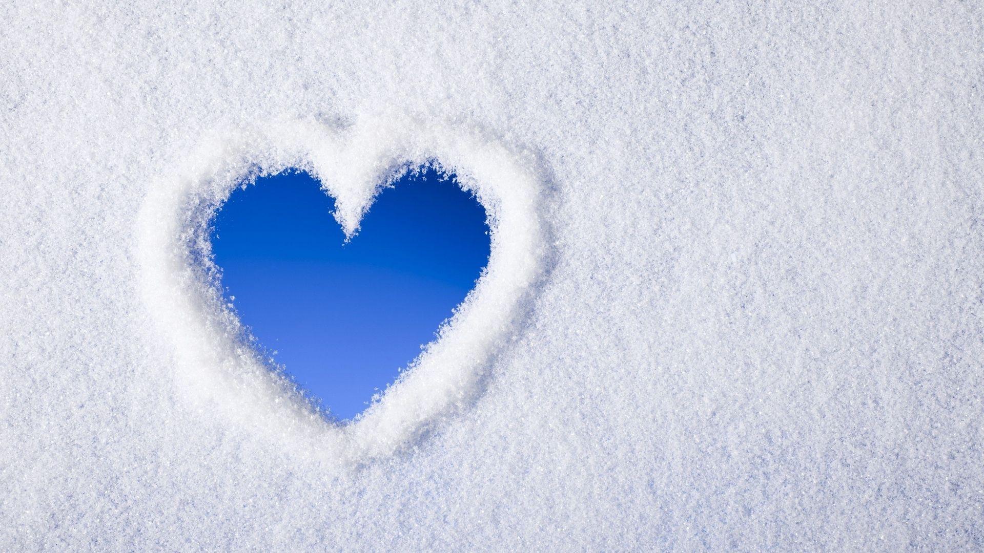 1920x1080 Download wallpaper 1920x1080 heart, snow, love, winter full hd, hdtv