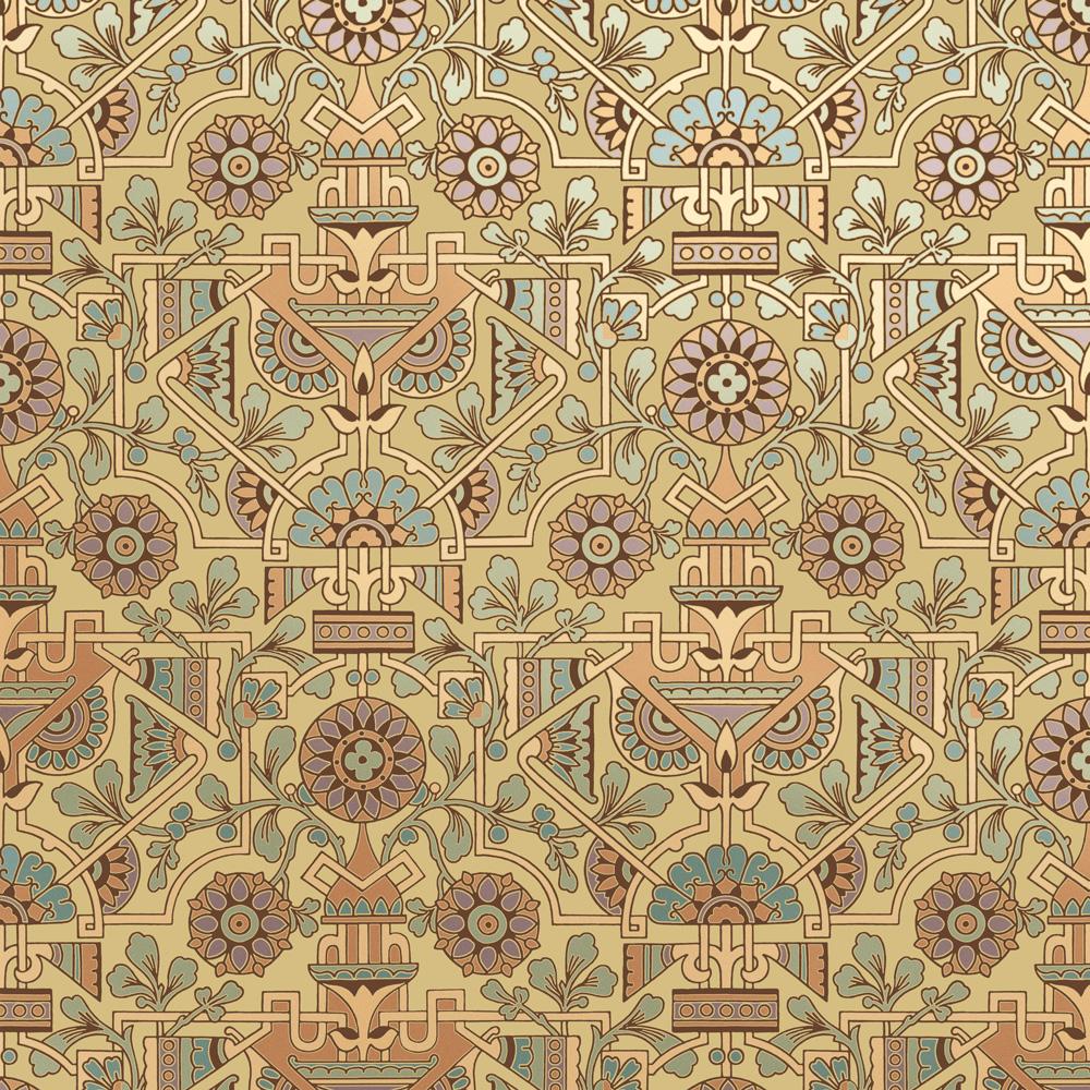 1000x1000 Green Victorian Style Wallpaper. Centennial Wall Fill. Bradbury & Bradbury