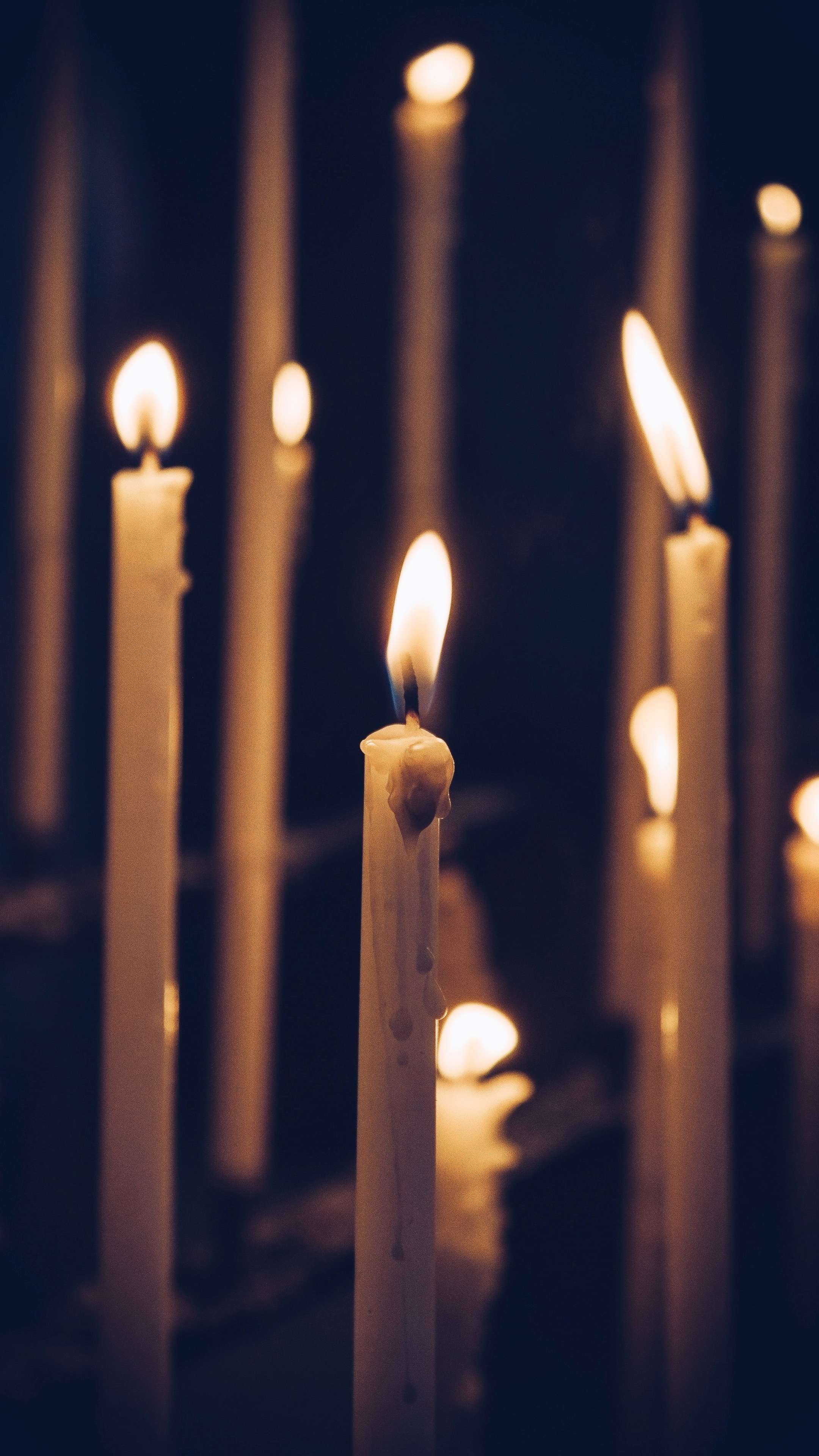 2160x3840 Dark View Of Candles 4K Phone Wallpaper