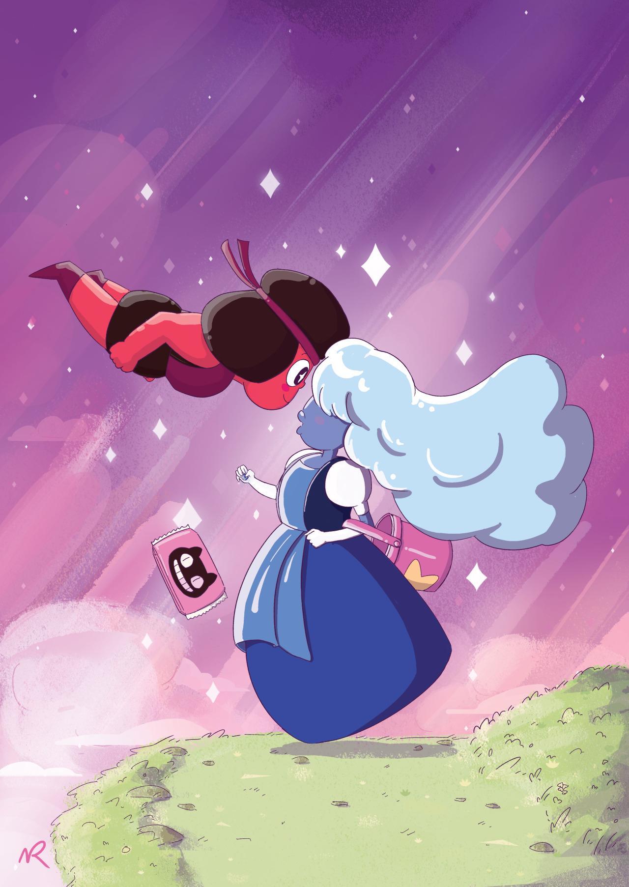 1280x1805 Steven Universe Ruby And Saphire Wallpaper