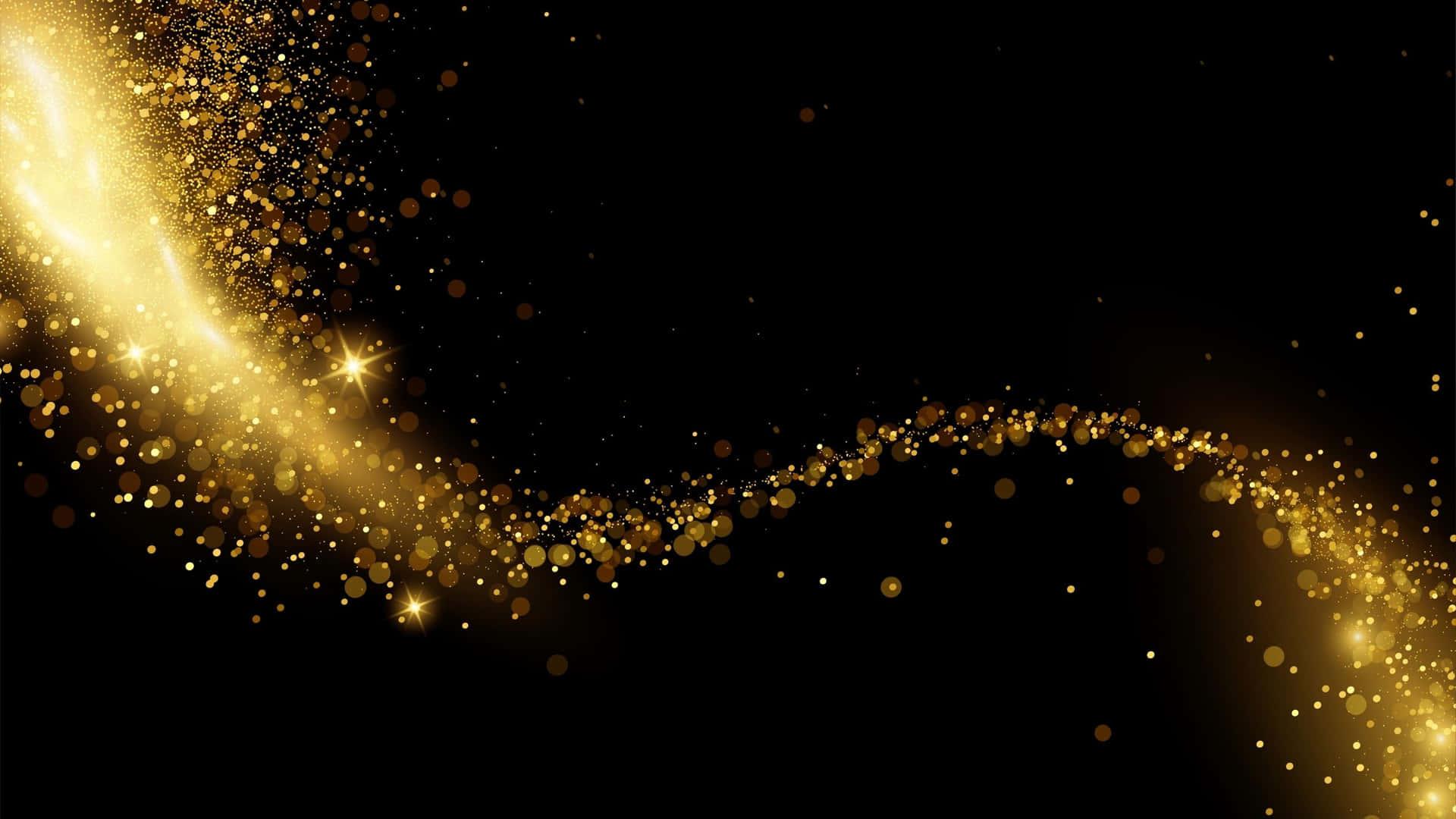 1920x1080 Download Black And Gold Glitter Glow Curve Wallpaper