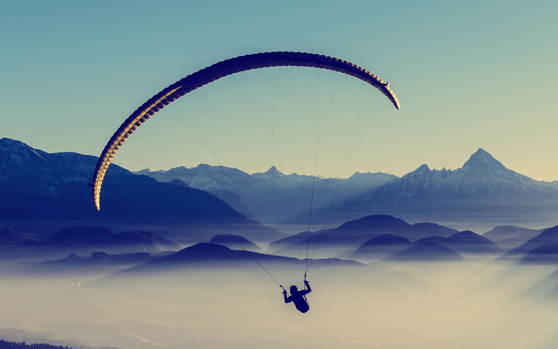 1920x1200 Landscape, Parachute, Mountains Gallery HD Wallpaper