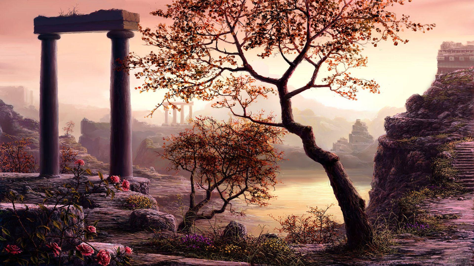 1920x1080 Fantasy ancient temples