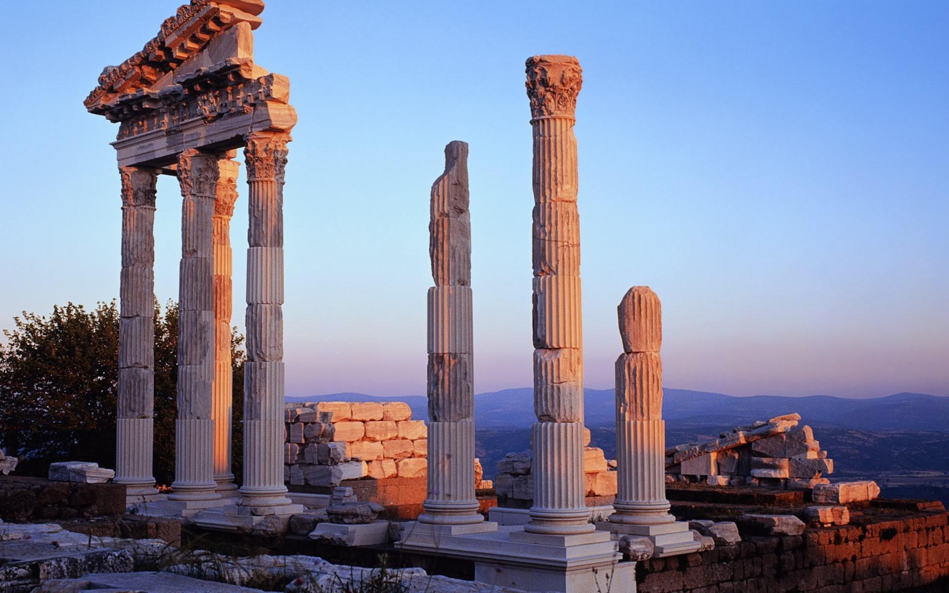 1920x1200 Wallpaper / sunlight, nature, ancient greece, 1080P, ruin, temple free download