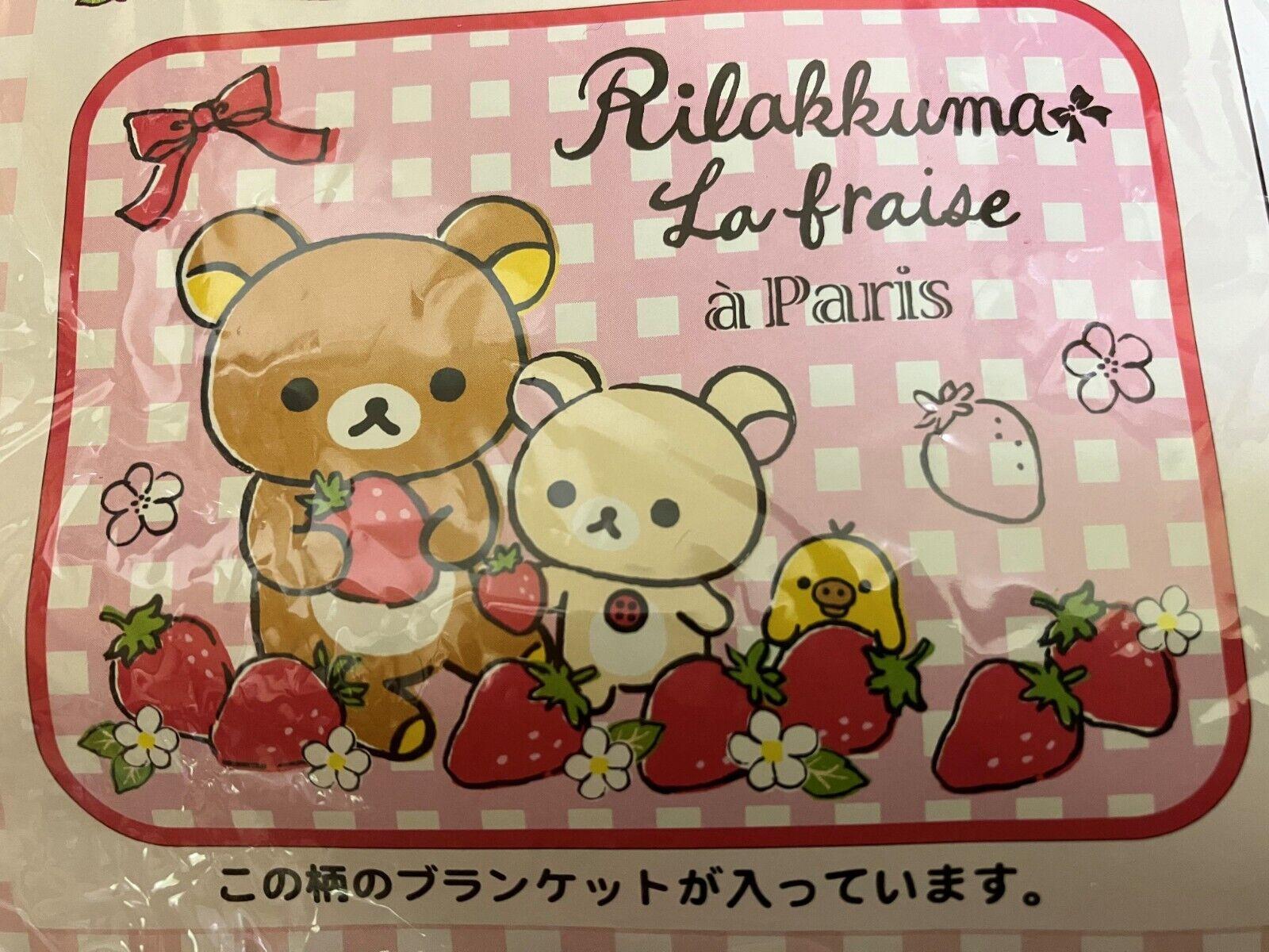 1600x1200 Rilakkuma Korilakkuma Blanket Pink Strawberry 60 X 80cm San X Japan