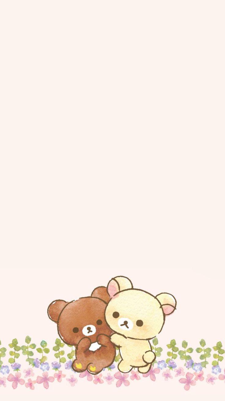 736x1309 Simple wallpaper with Korilakkuma & Chairoikoguma. Rilakkuma wallpaper, Rilakuma wallpaper, Kawaii wallpaper