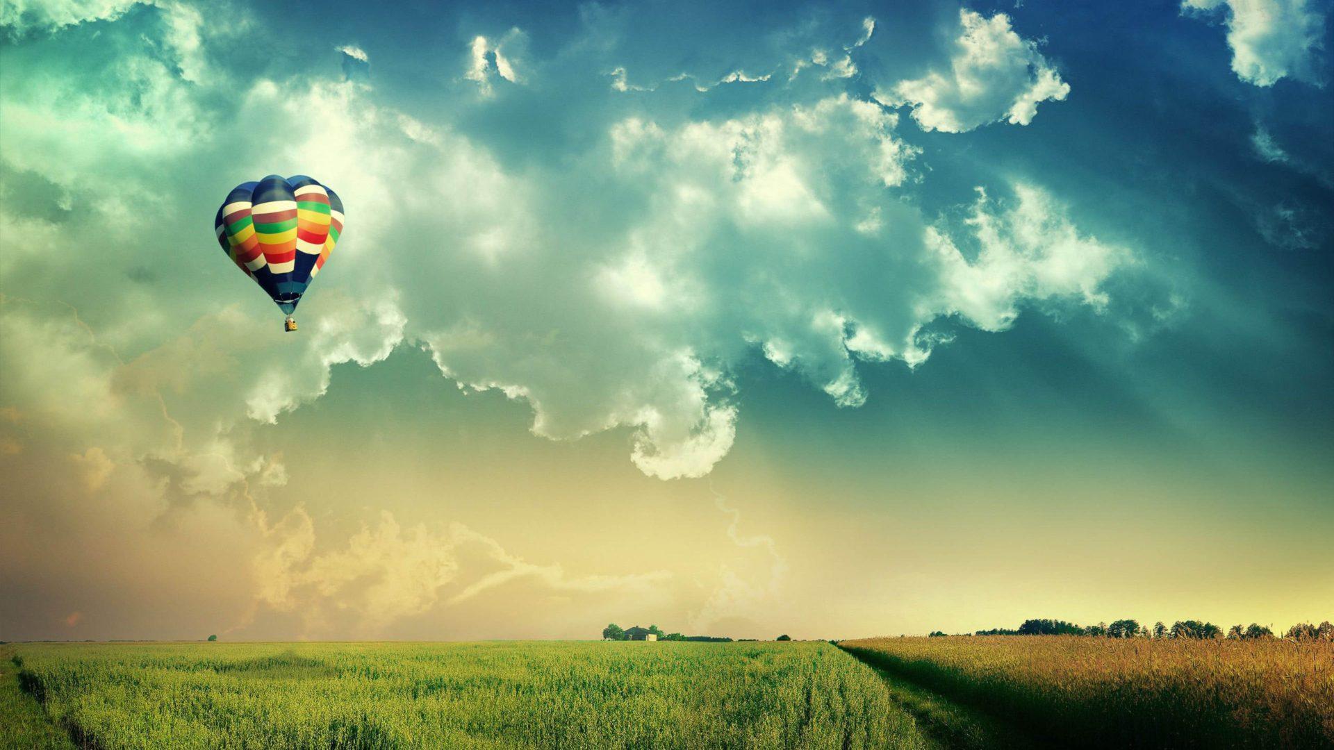 1920x1080 Colorful Balloon Flying With Hot Air Realizing The Century Dream Sky Clouds HD Wallpaper For Windows 10 :