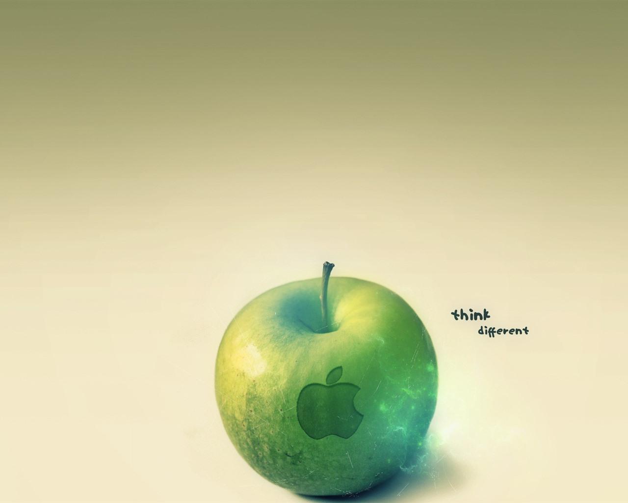 1280x1024 Wallpaper Green apple, Apple logo, think different 2560x1440 QHD Picture, Image