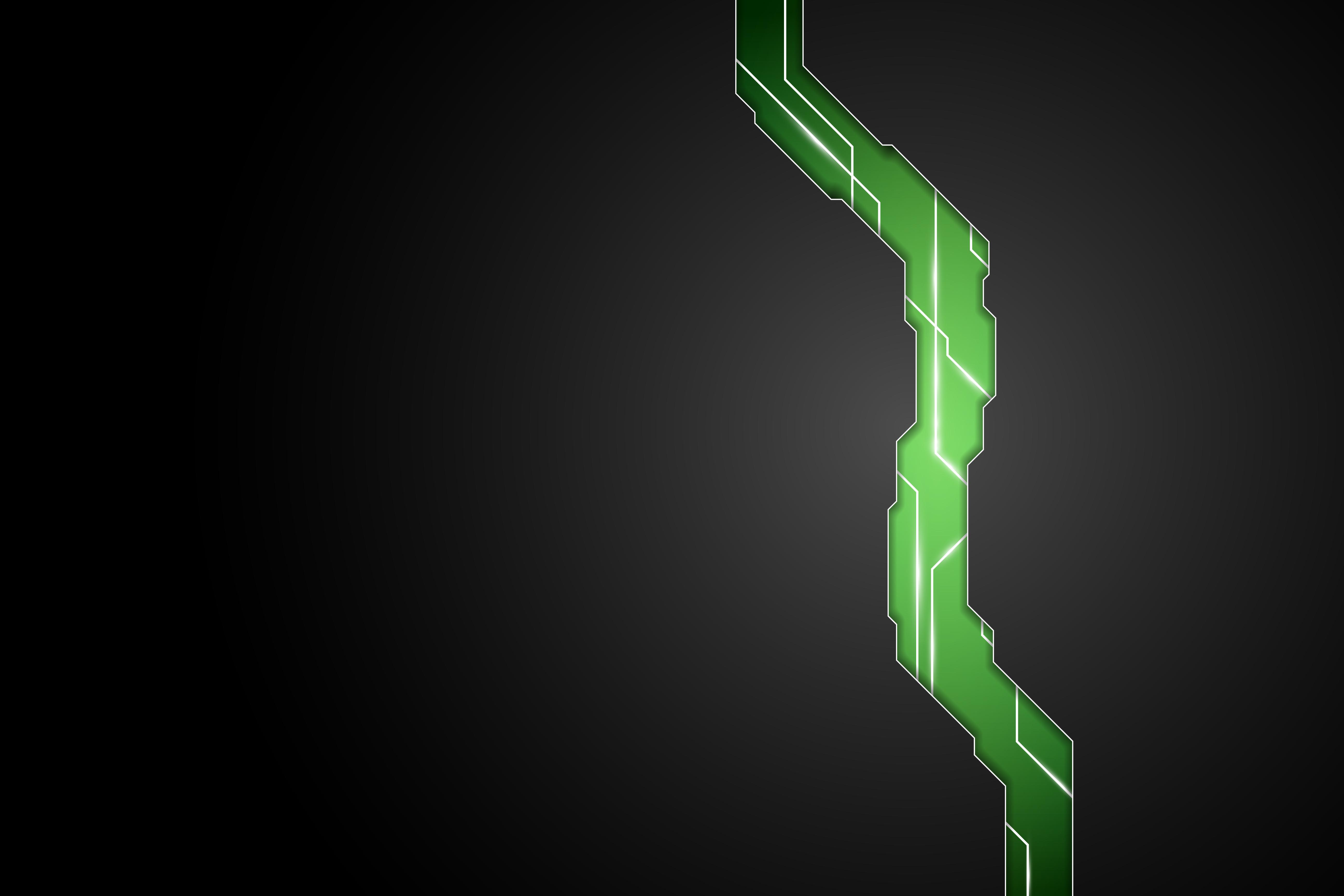 5184x3456 Dark gray wallpaper with green technology design