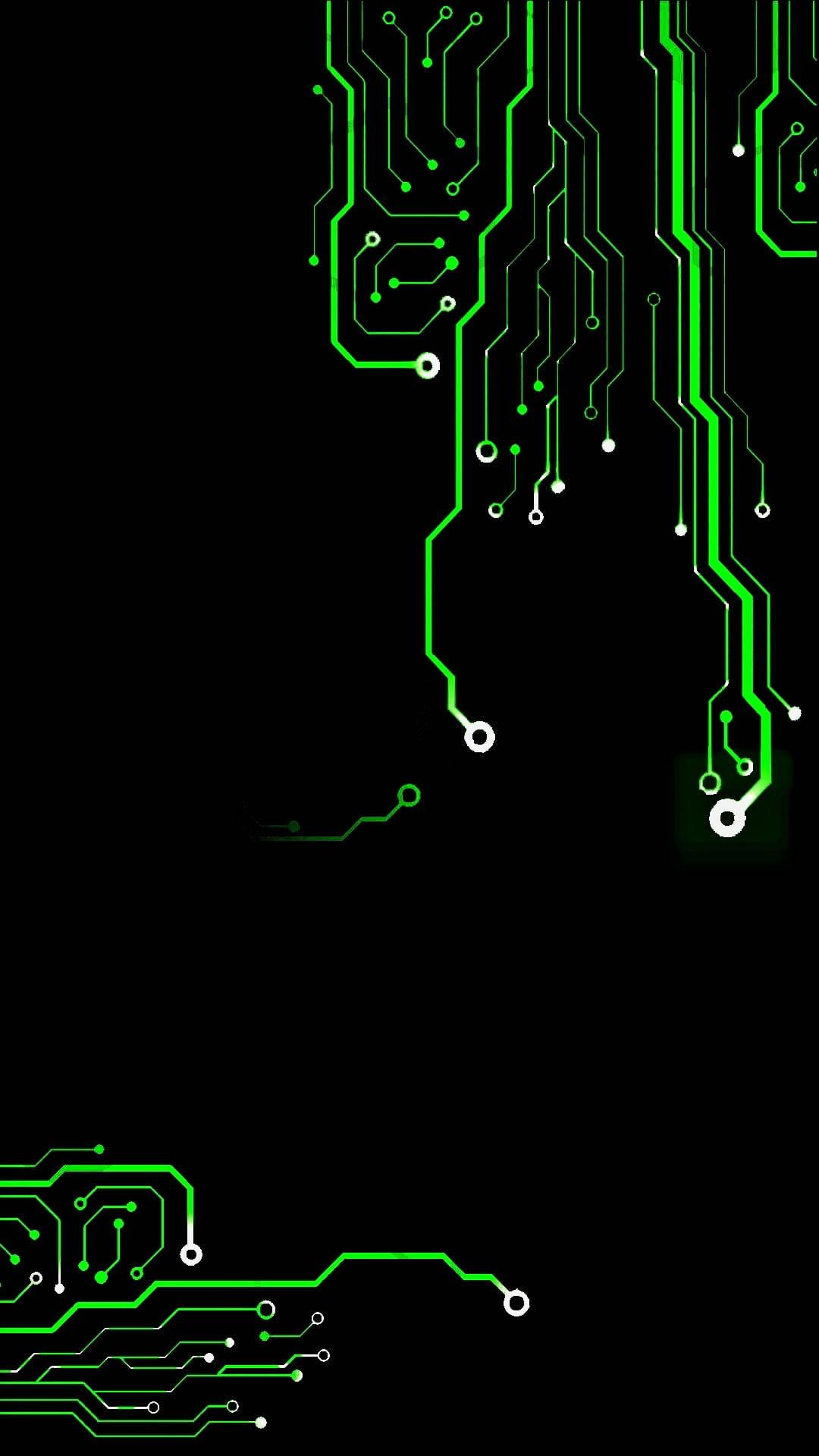 1080x1920 Download Black And Green Circuits Wallpaper