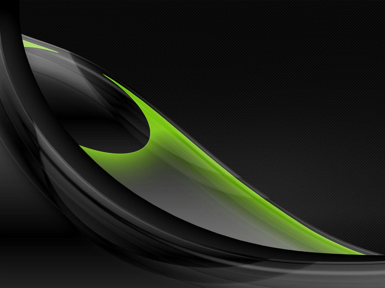 1600x1200 Black Green Twists Abstract Art Design Wallpaper