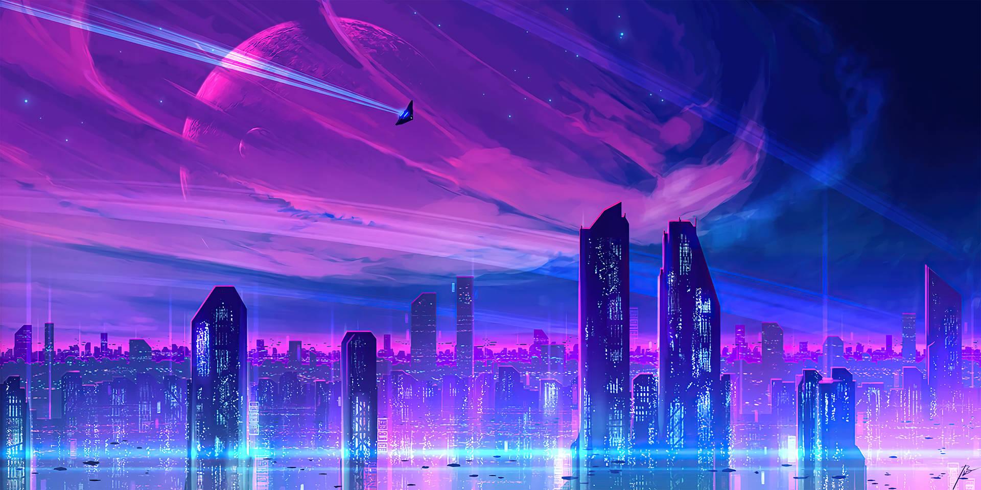 1920x960 Sci Fi City Background Wallpaper