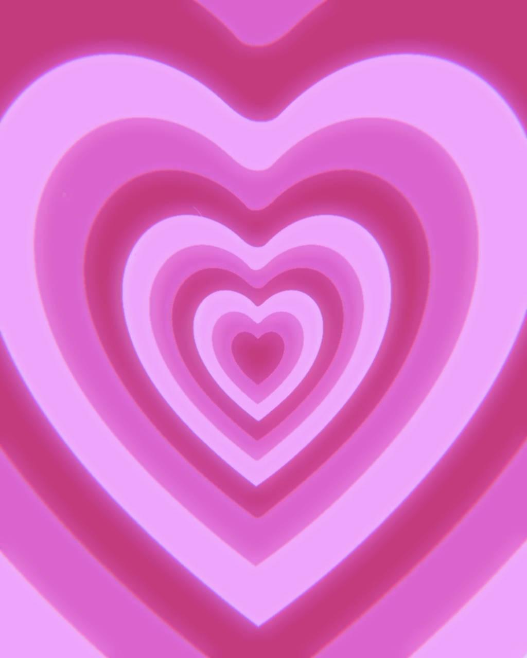 1024x1280 Download Neon Red Violet Pastel Pink Heart Wallpaper