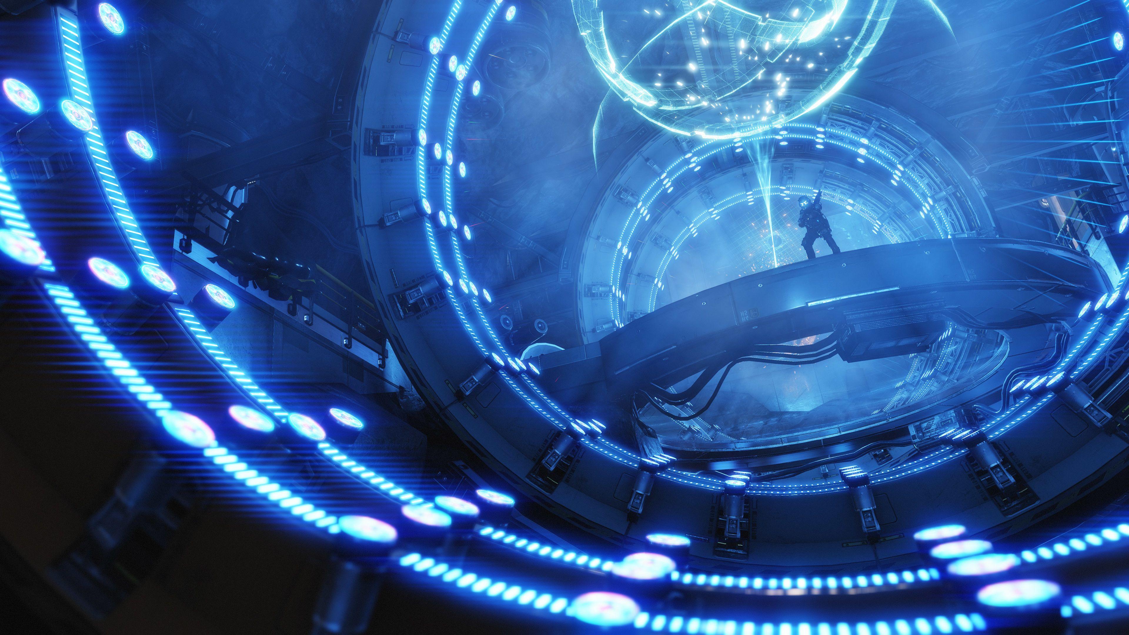 3840x2160 Blue Gaming Laptop Wallpaper