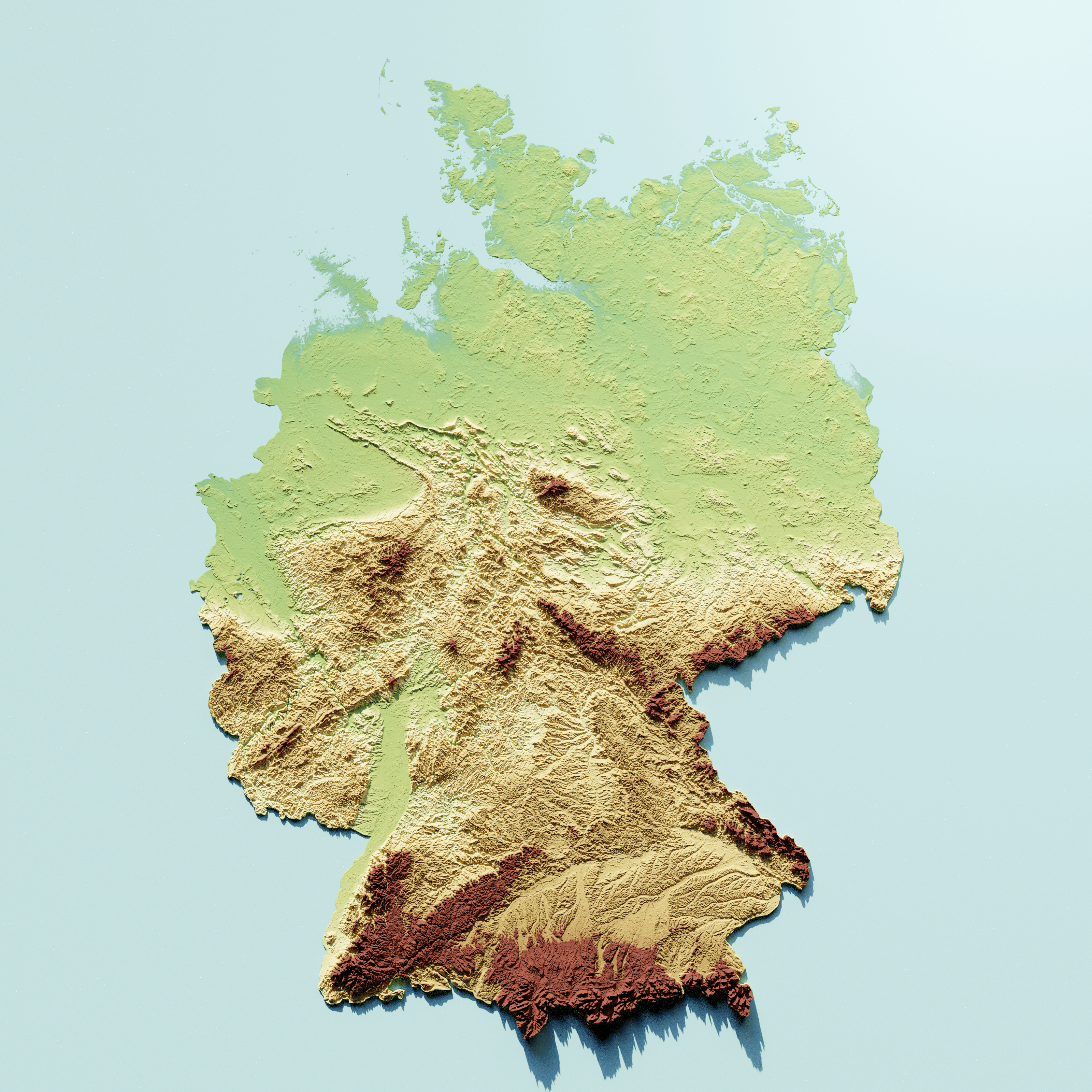 3200x3200 Germany elevation map