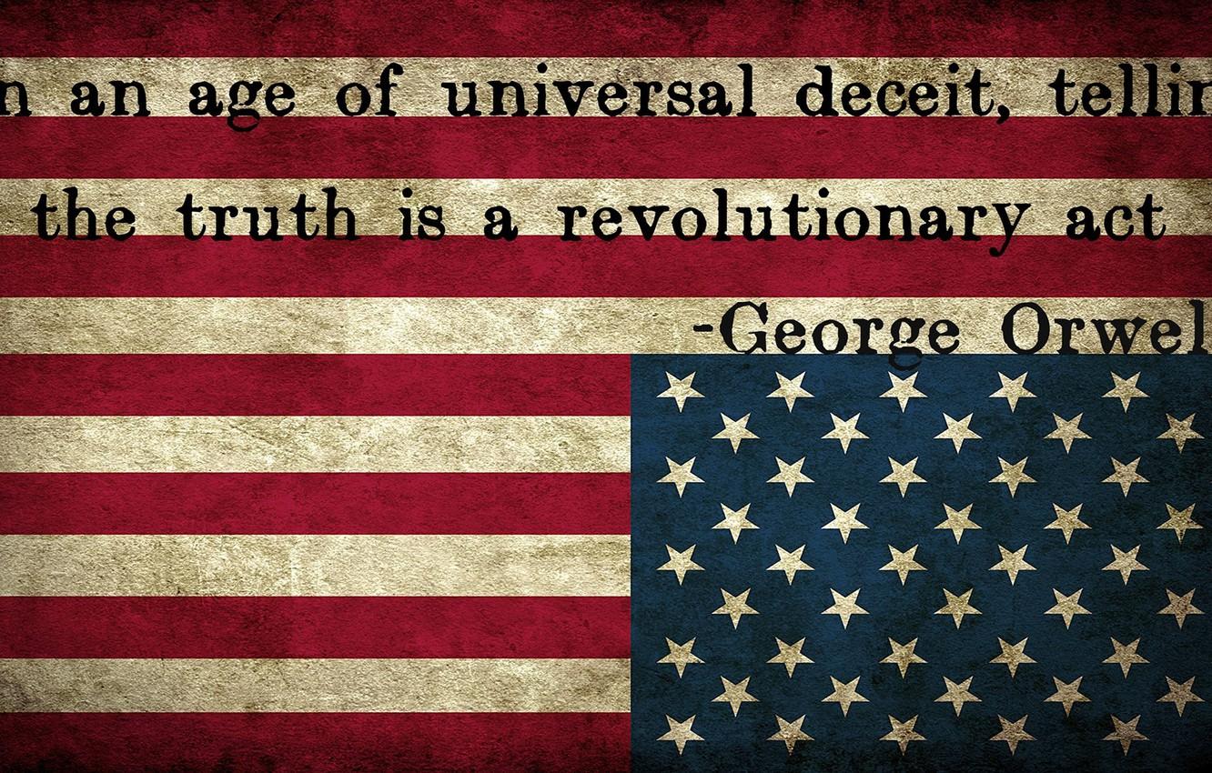 1332x850 Wallpaper stars, america, usa, flag, george orwell, upside down image for desktop, section текстуры