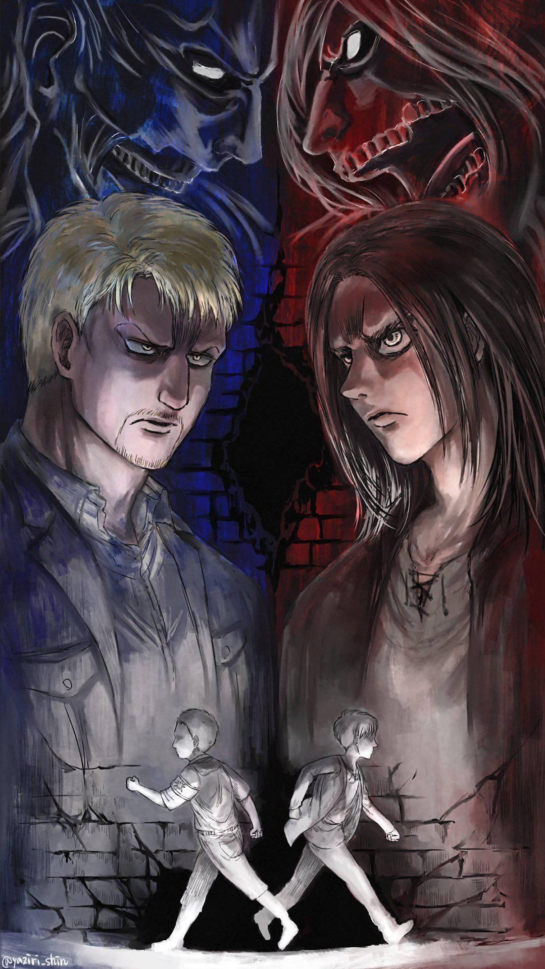 1079x1920 Download Eren Season 4 With Titan Wallpaper