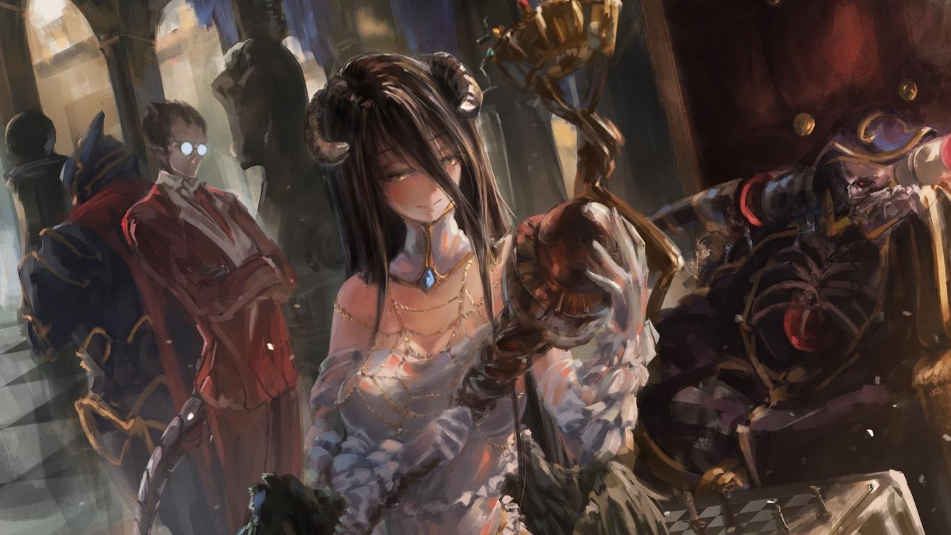 1366x768 demiurg, overlord, albedo, momonga free