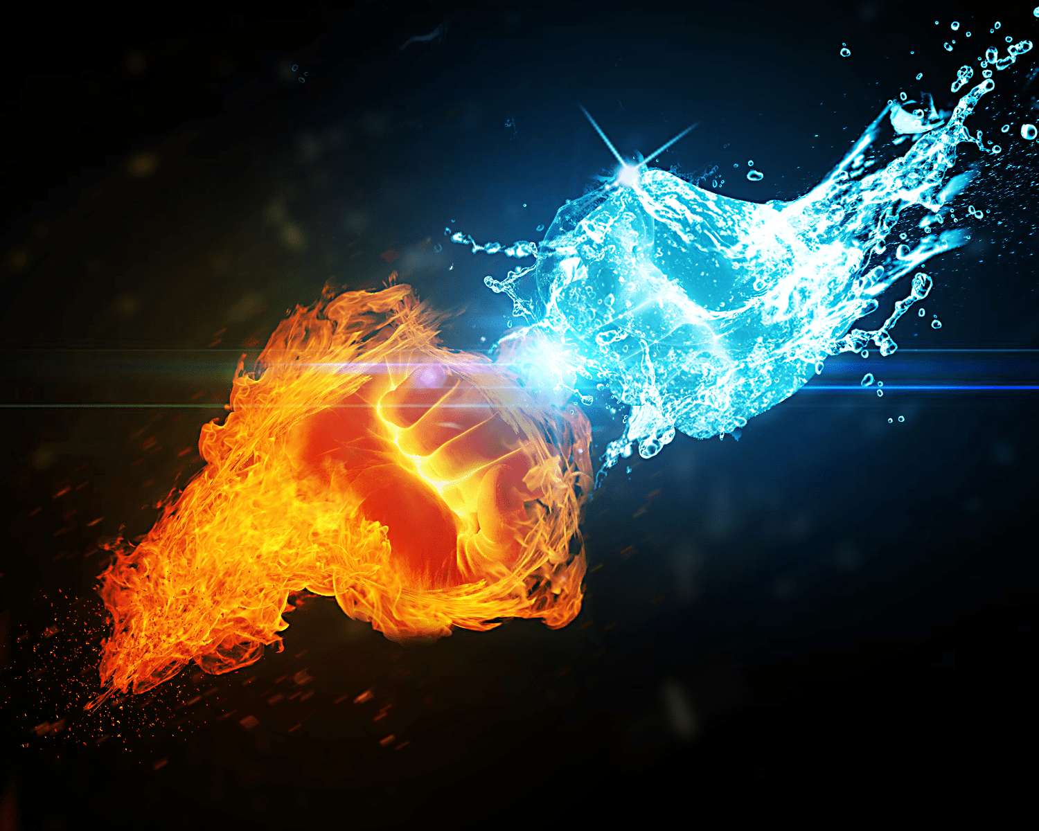 1500x1200 Water Flame Wallpaper