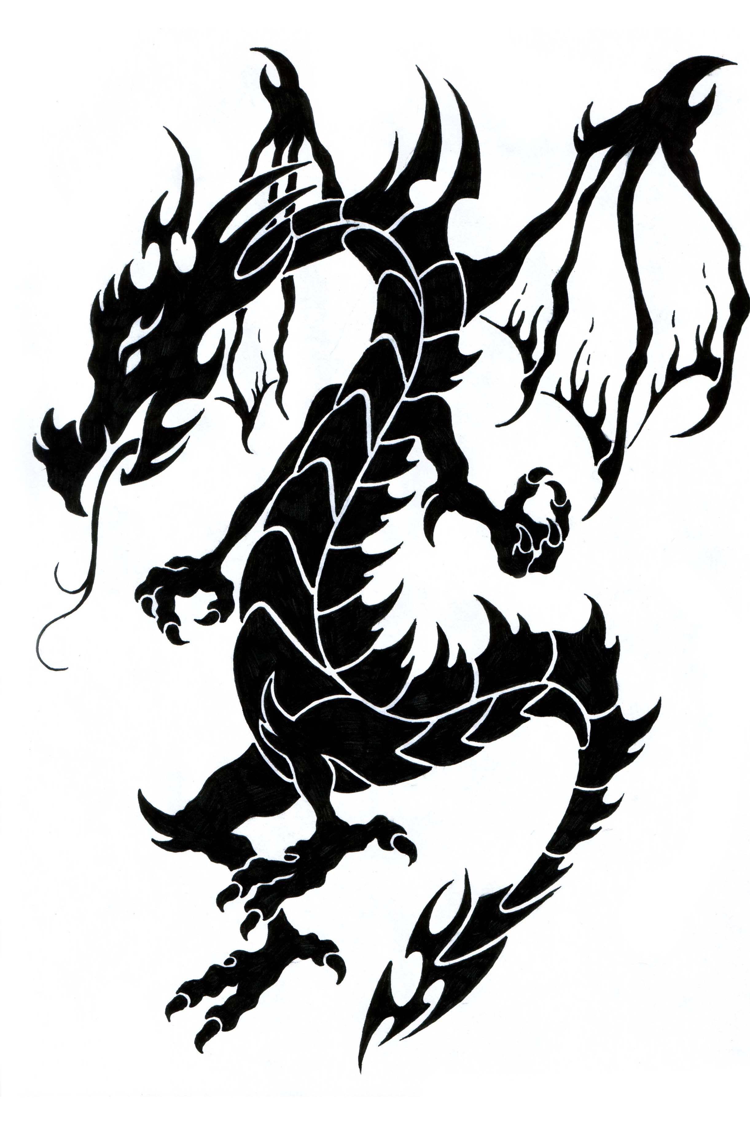 2442x3663 Free Black And White Dragon Tattoos, Download Free Clip Art, Free