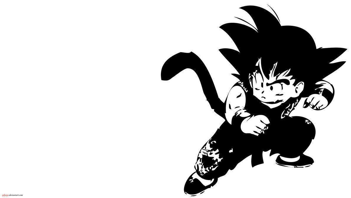 1191x671 4k Resolution Goku Black And White Wallpaper HD
