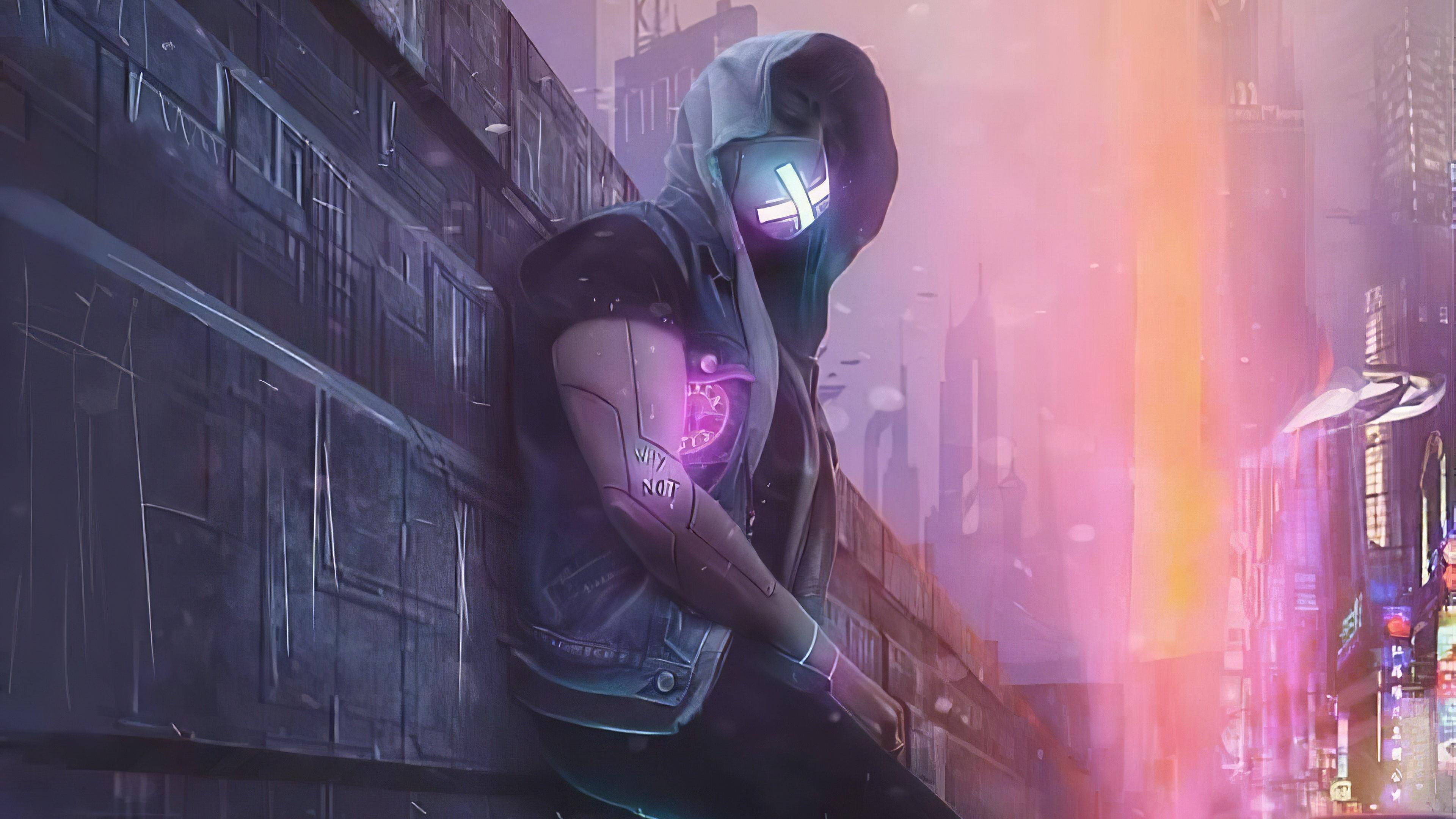 3840x2160 Wallpaper / cyberpunk, mask, artist, artwork, digital art, hd, 4k free download