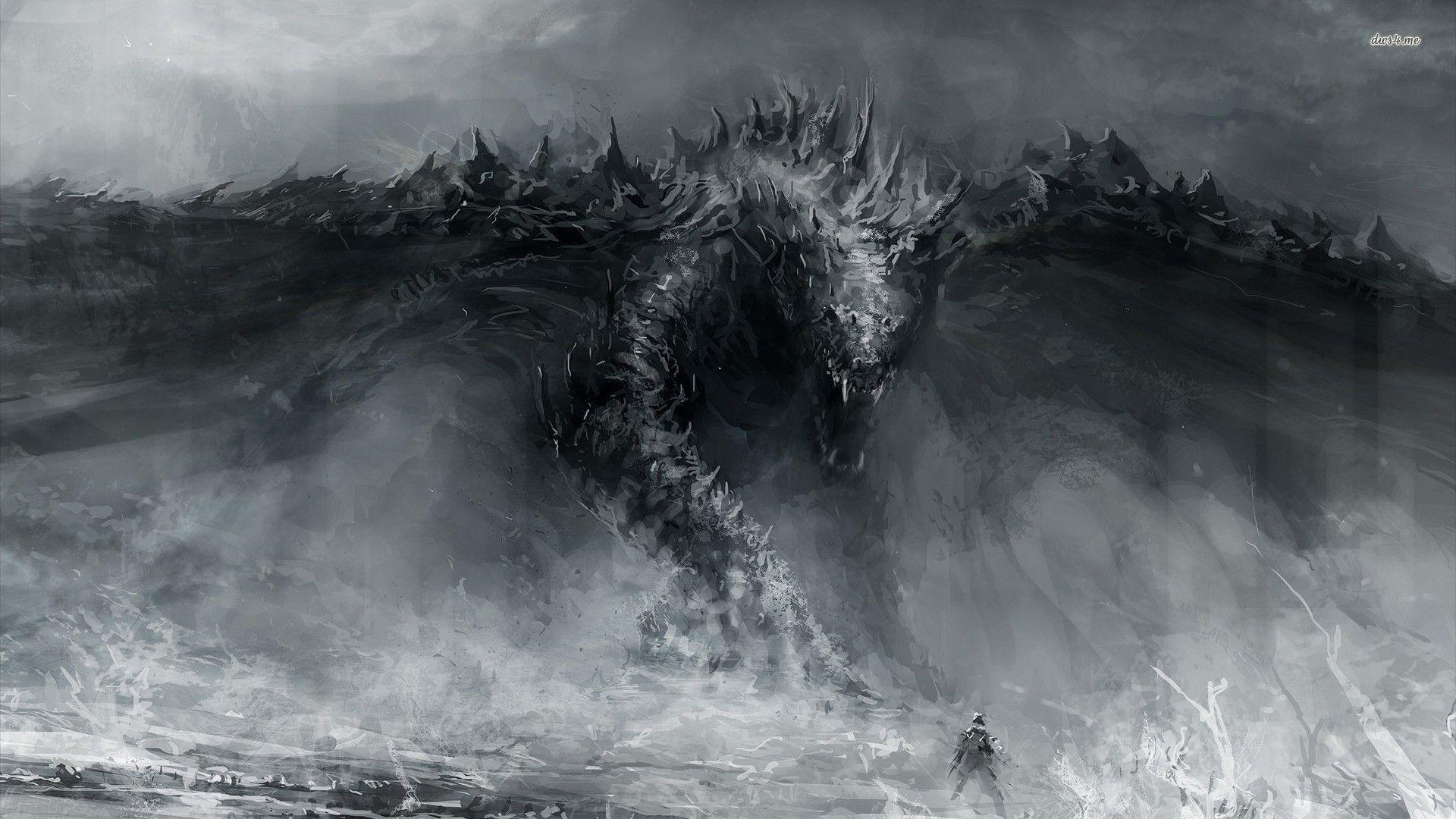 1920x1080 HD Ice Dragon Wallpaper