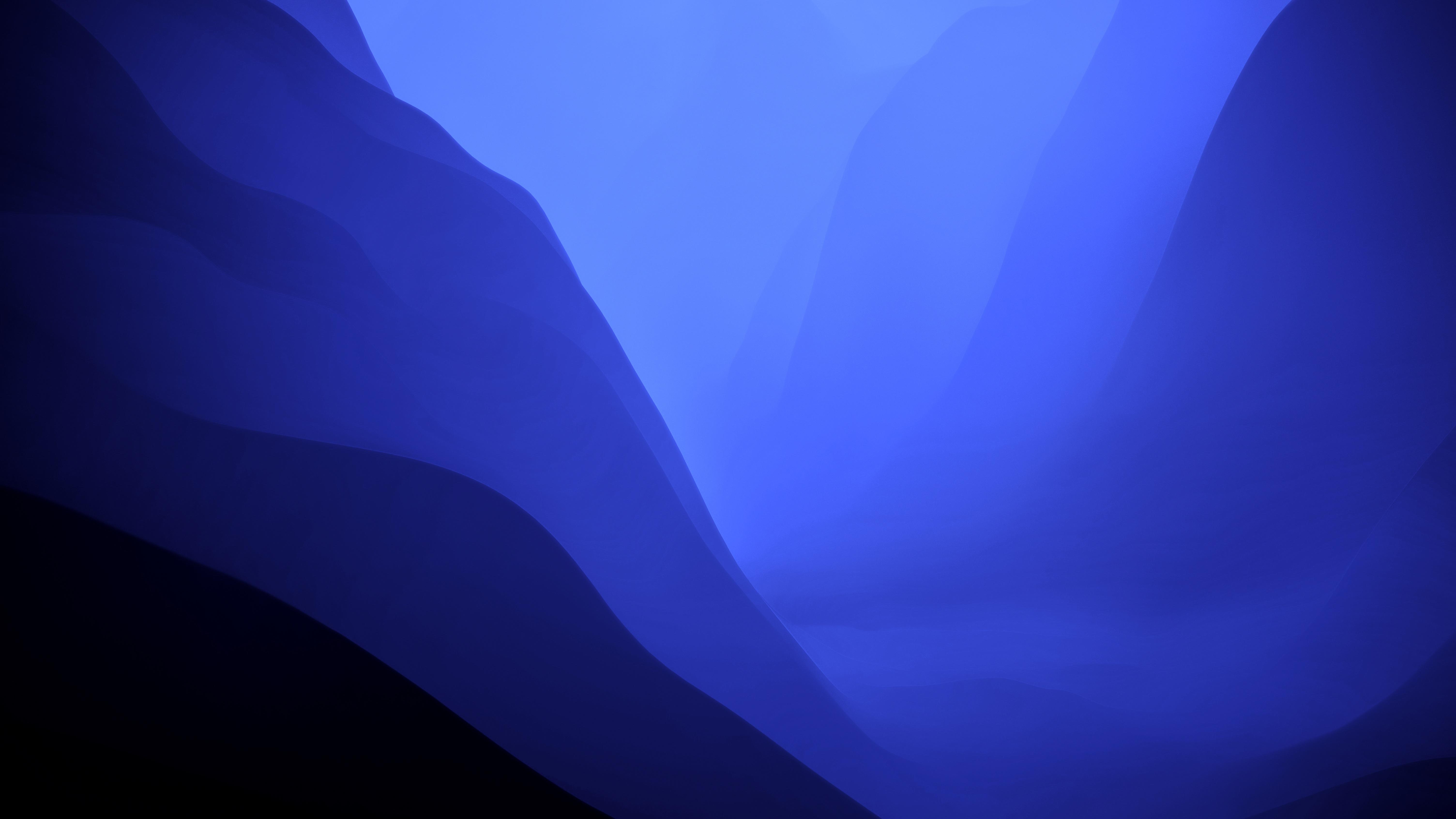 6016x3384 macOS Monterey Wallpaper 4K, Stock, Blue, Dark Mode, Gradients
