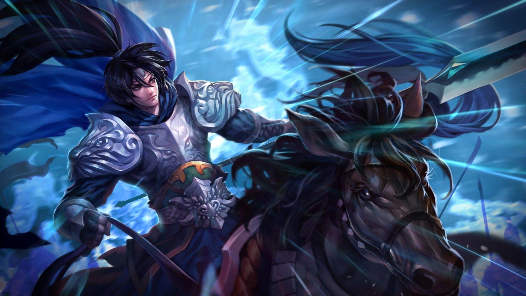 2048x1152 Zhao Yun. League of Masters. Anime, Martial, Hero