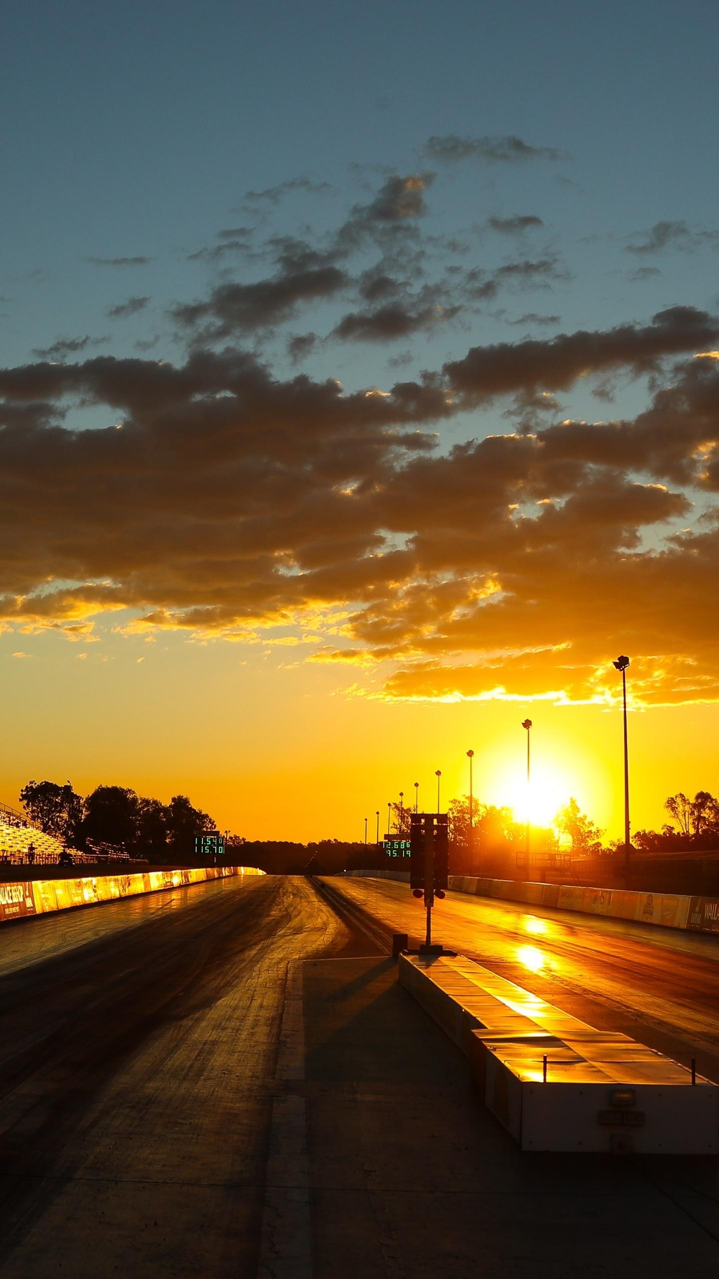 1440x2560 Wallpaper / Sports Racing Phone Wallpaper, Sunset, Race Track, Sport, Cloud, 1440x2560 free download