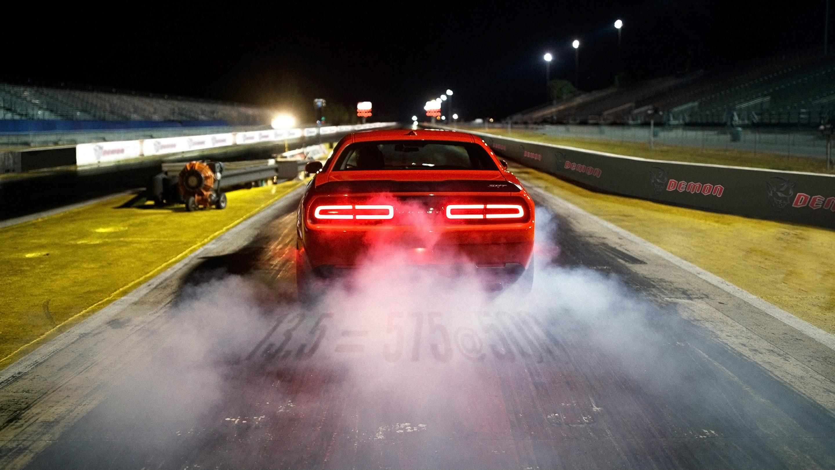 2880x1620 Dodge Challenger SRT Demon on Race track Wallpaper Car Wallpaper
