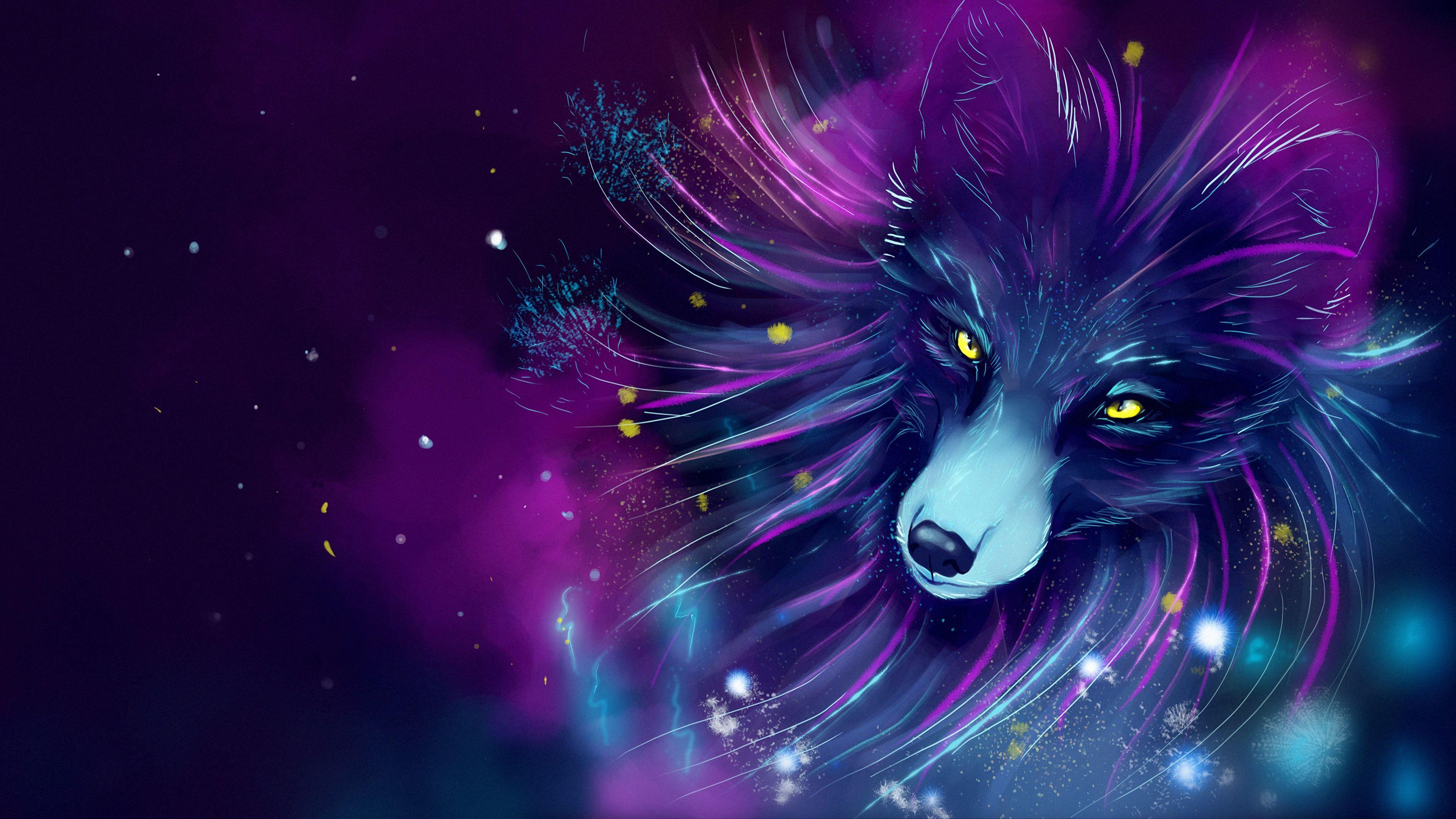 3840x2160 Purple Fox Wallpaper