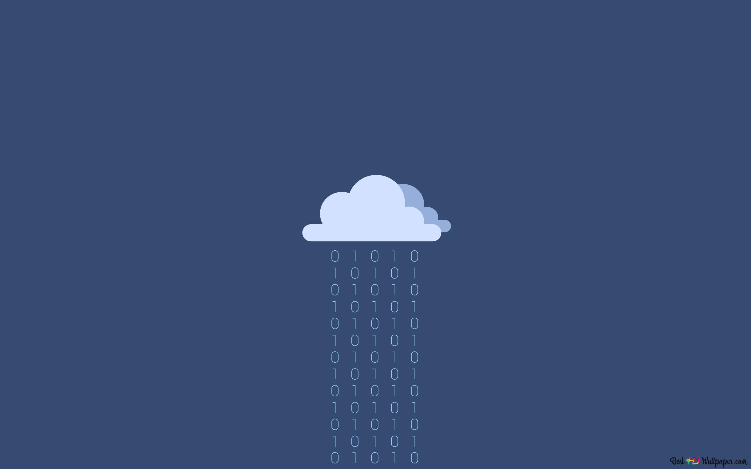 2560x1600 Binary cloud and data rain 2K wallpaper download