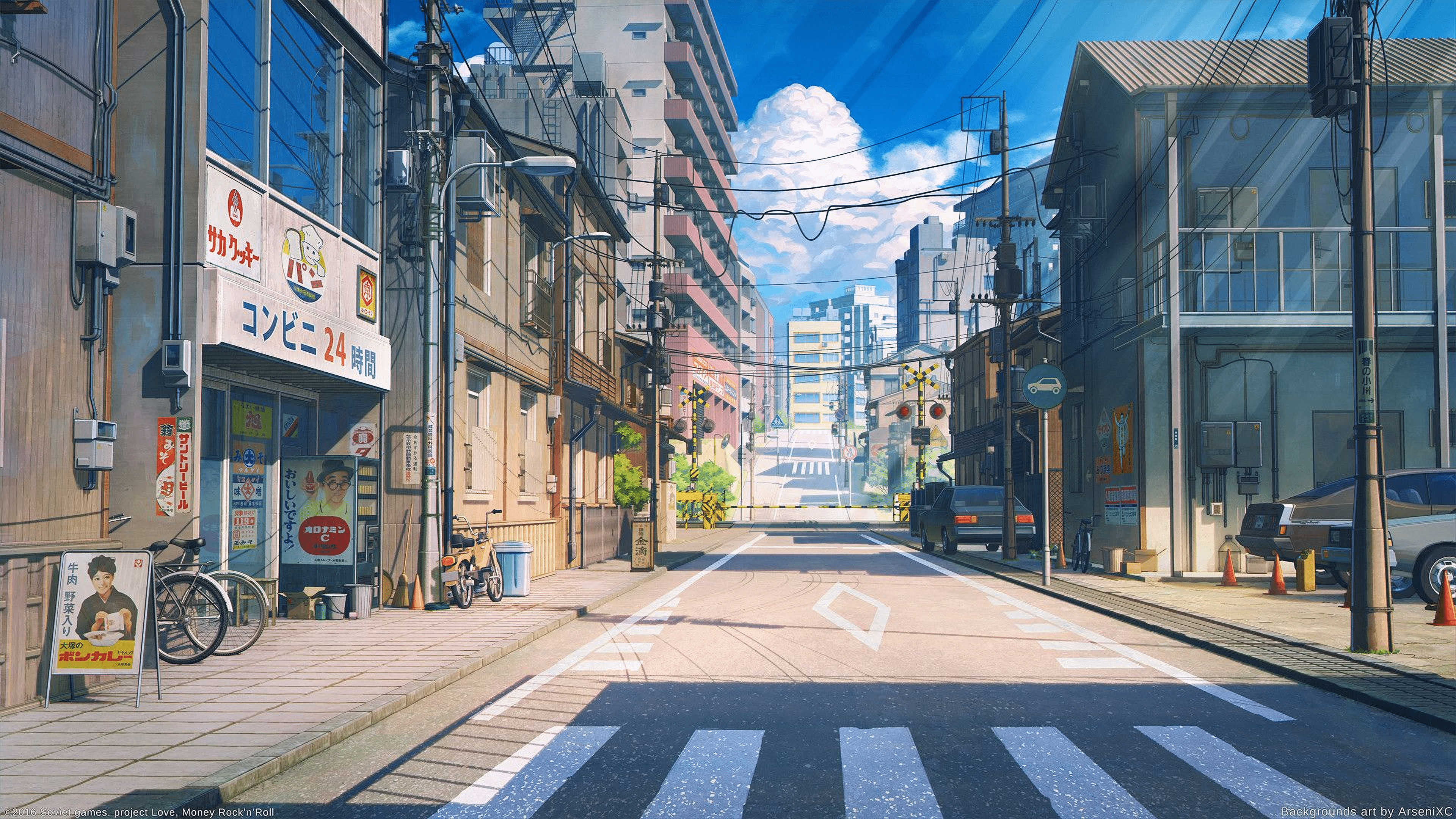 3840x2160 Anime City Street (3840x2160)