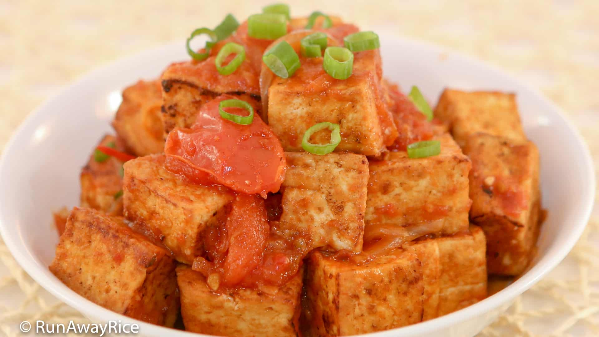 1920x1080 Tofu in Tomato Sauce (Dau Hu Sot Ca)'s Healthy Recipe with Video