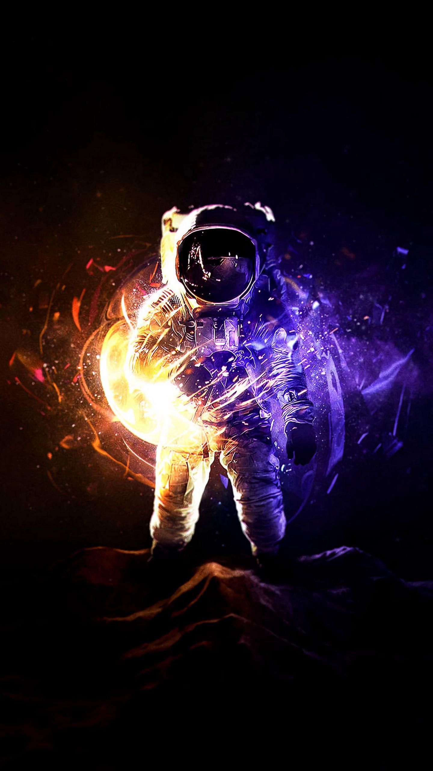 1440x2560 Download wallpaper 1440x2560 astronaut, cosmonaut, space suit, shards, shine qhd samsung galaxy s s edge, note, lg g4 HD background