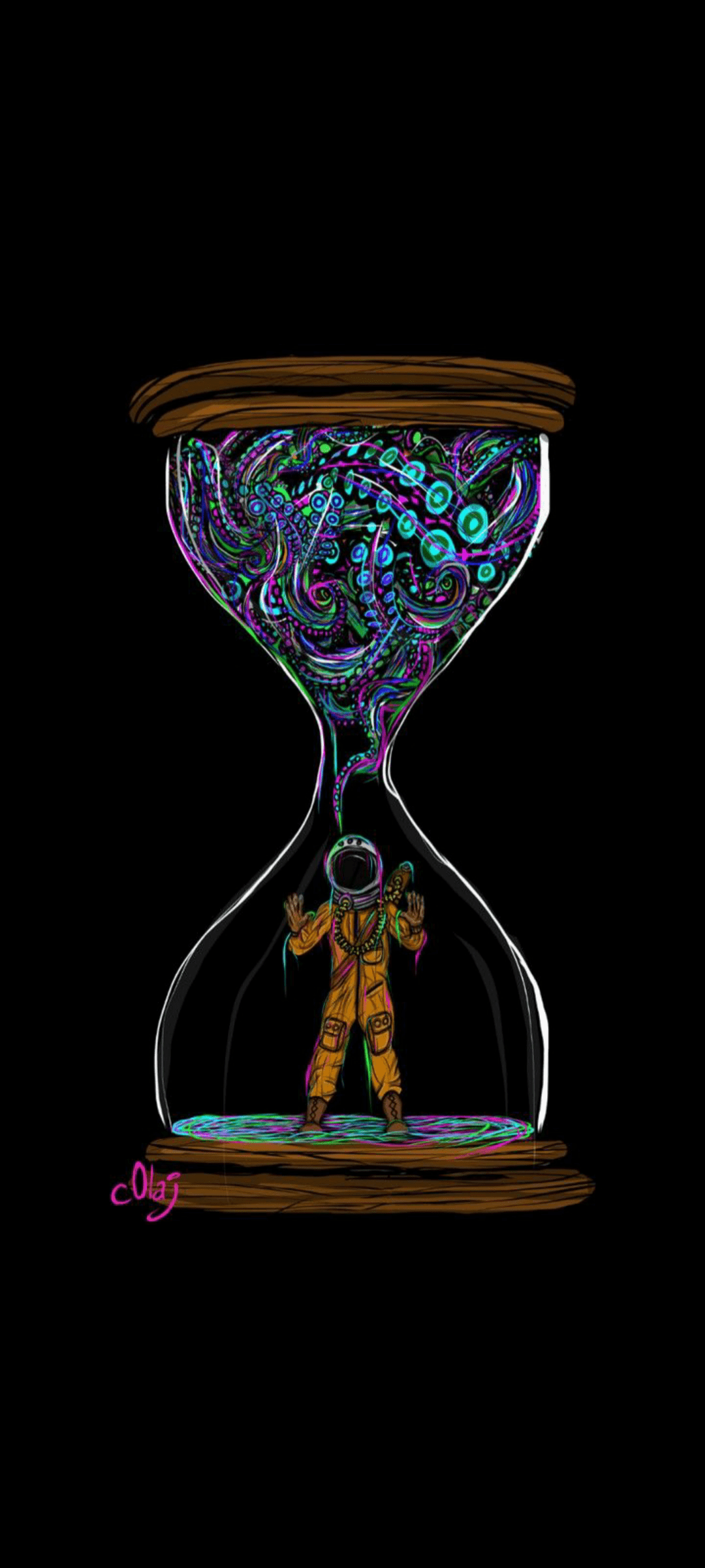 1080x2400 Wallpaper Astronaut, Amoled, Hourglass, Drinkware, Art, Background Free Image