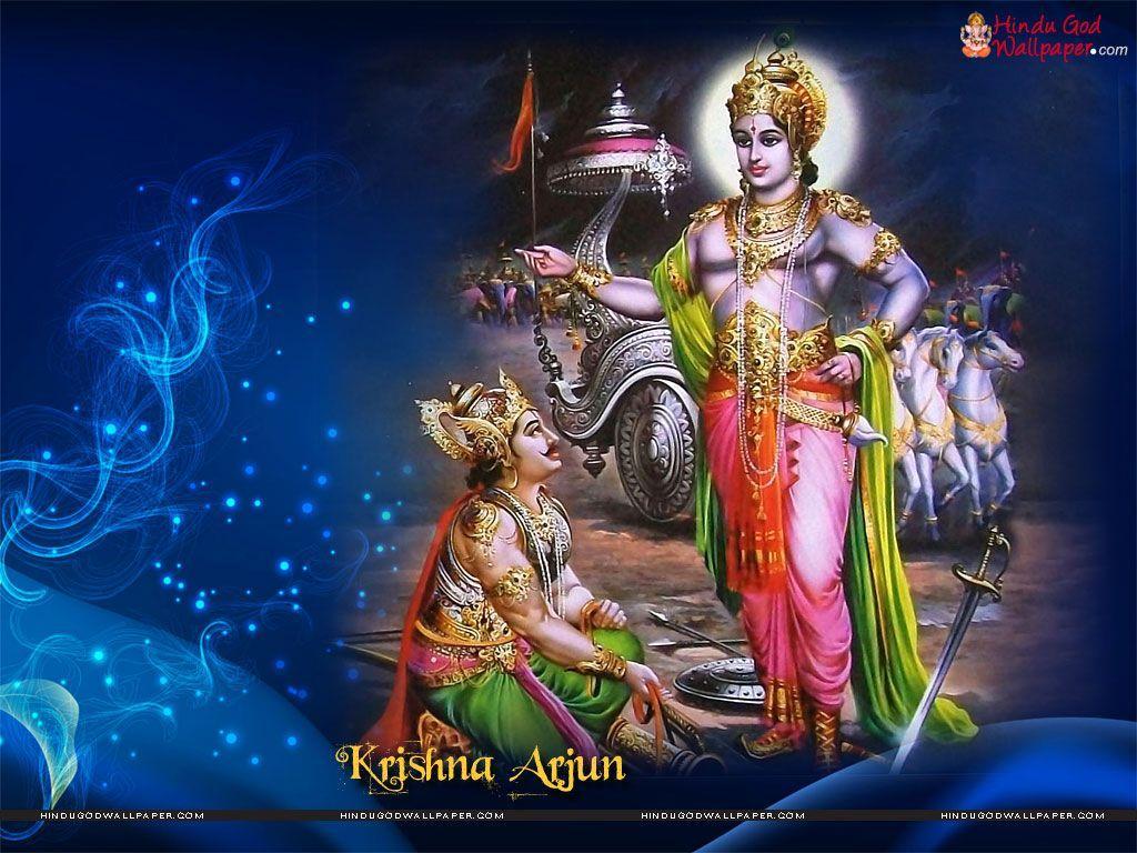1024x768 Lord Krishna And Arjuna HD Wallpaper