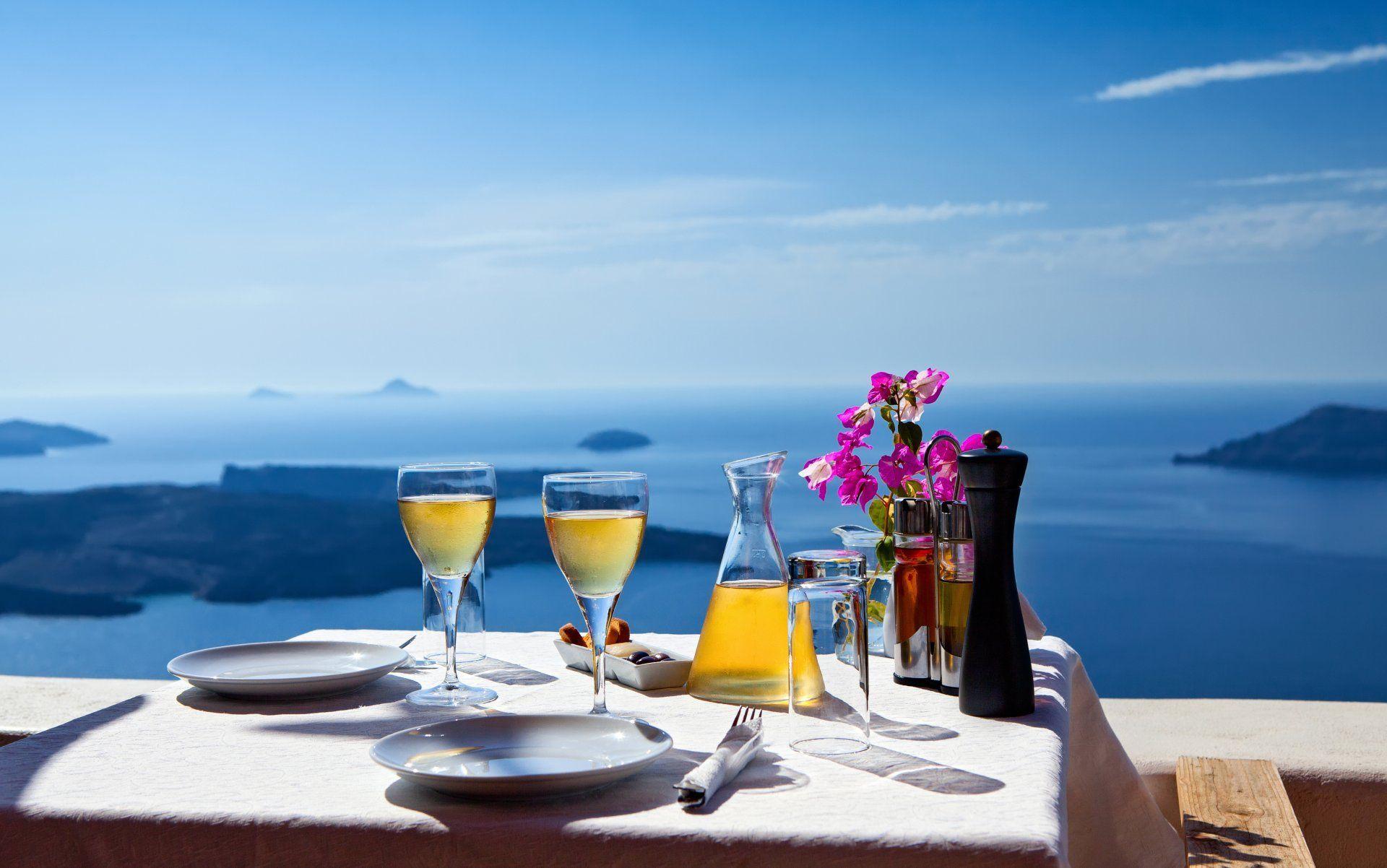 1920x1202 nature landscape sea house greece santorini HD wallpaper