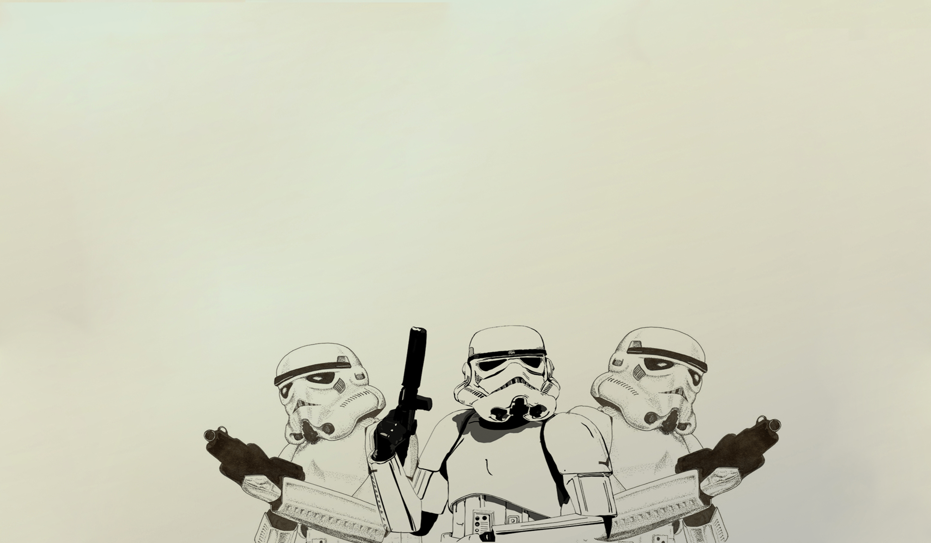 3104x1812 drawing, illustration, Star Wars, simple background, cartoon, stormtrooper, ART, sketch Gallery HD Wallpaper