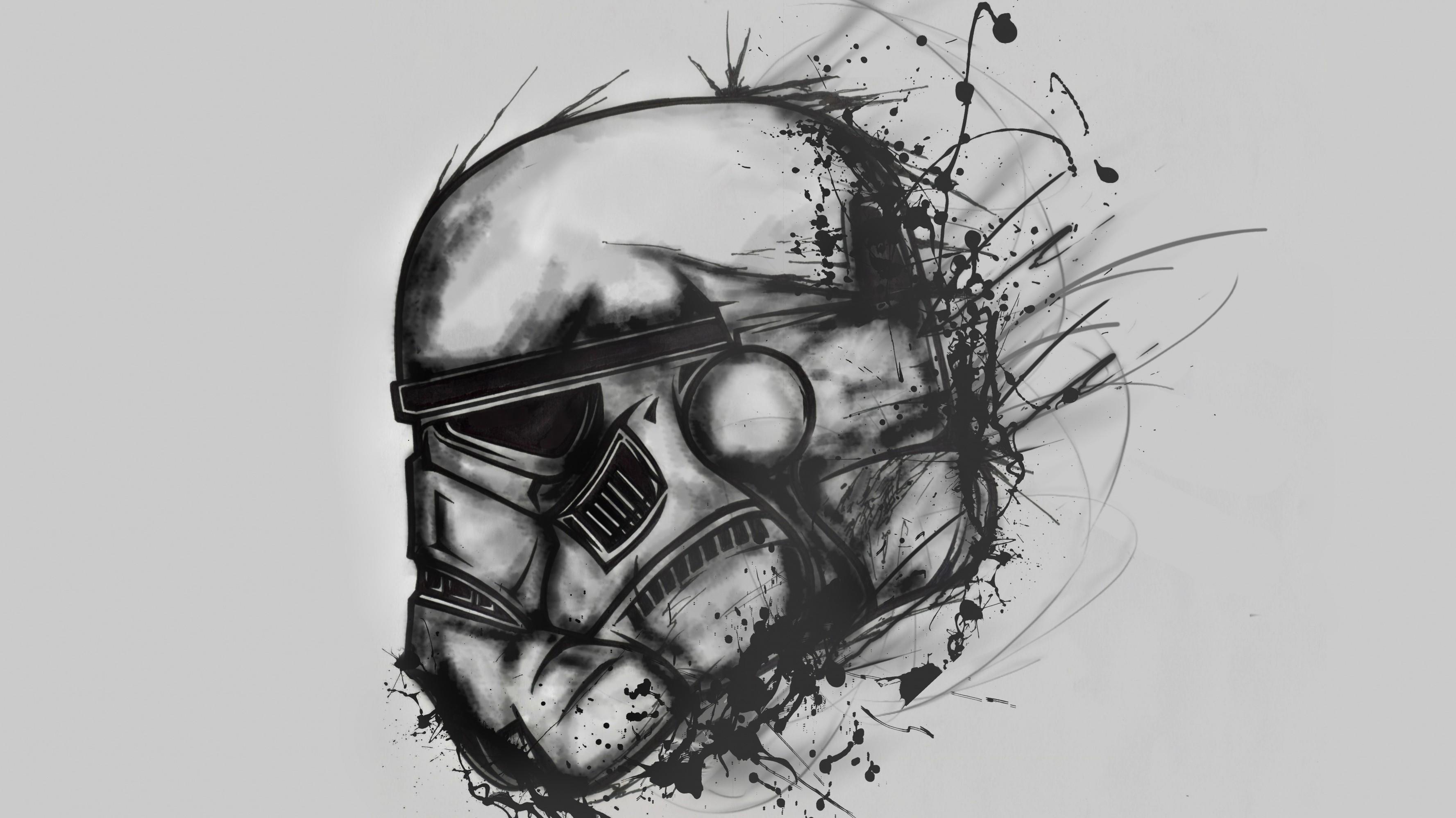 3554x1999 stormtrooper, Star Wars, Movie art, Drawing Wallpaper HD / Desktop and Mobile Background