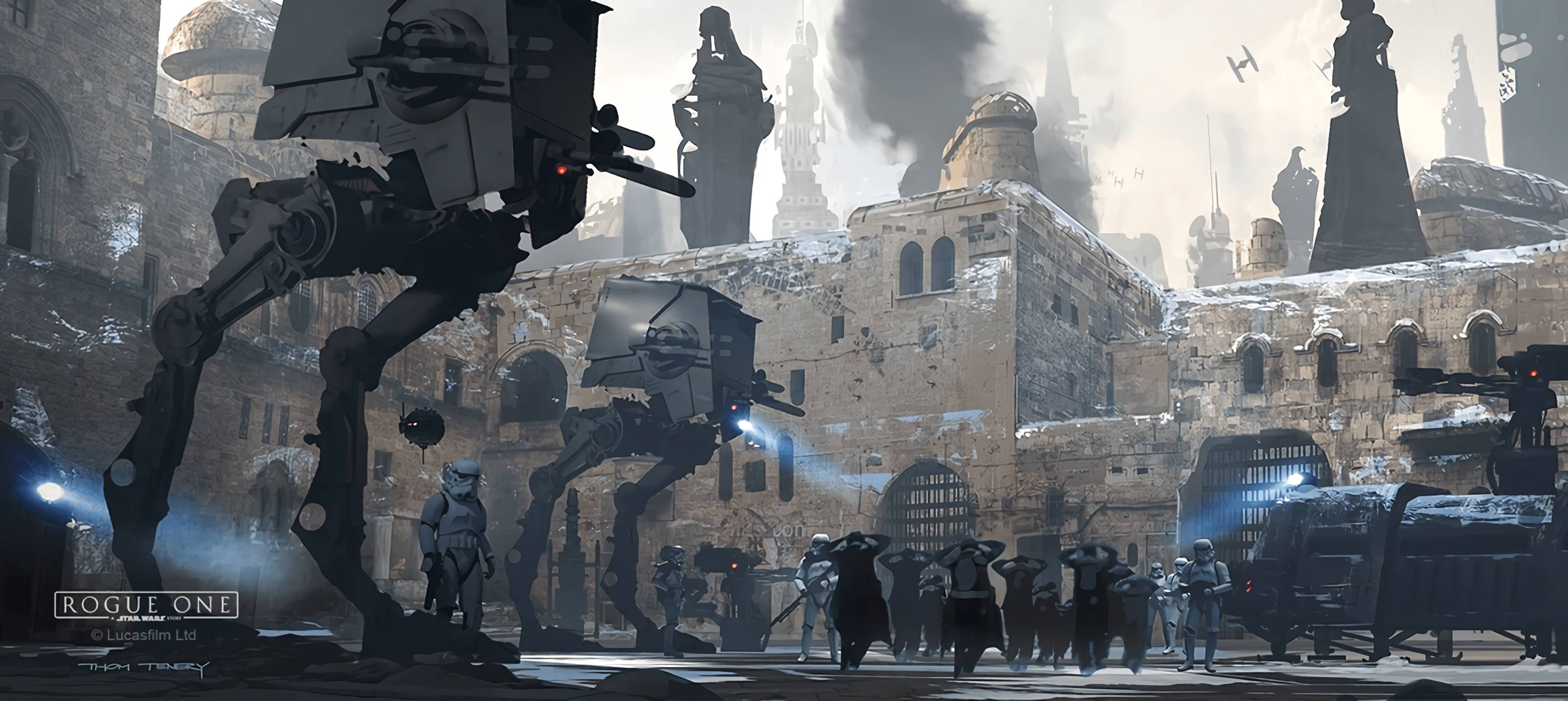2800x1252 Star Wars, Rogue One: A Star Wars Story, LucasFilm, Thom Tenery, artwork, concept art Gallery HD Wallpaper
