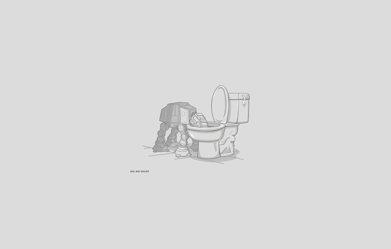1332x850 Wallpaper Robot, Minimalism, Star Wars, Star Wars, The Toilet, Star Wars, At At, Restroom Image For Desktop, Section минимализм