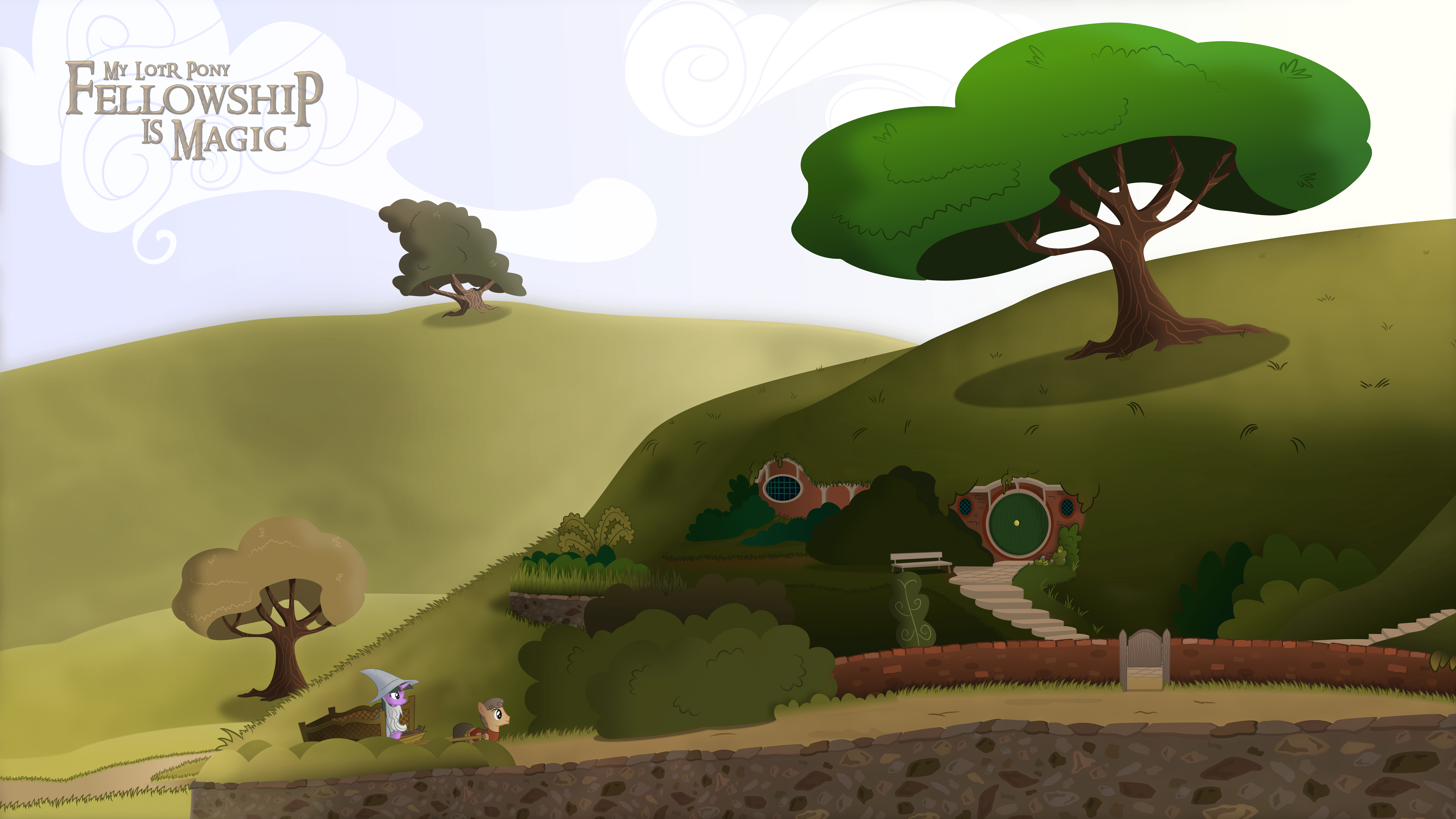 9600x5400 The Shire: Bag End by shadowdark3. All wallpaper. My Little Wallpaper are Magic