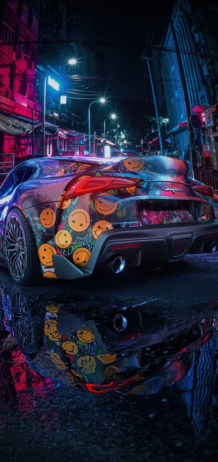720x1520 Wallpaper Toyota Supra, Cars, Toyota, Blue, Automotive Lighting, Background Free Image