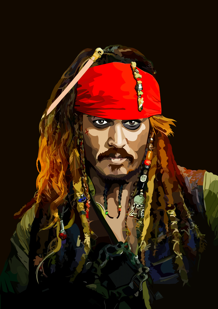 751x1063 Captain Jack Sparrow Vector by elviraNL. Arte de áfrica y afroamericano, Piratas del caribe, Pinturas