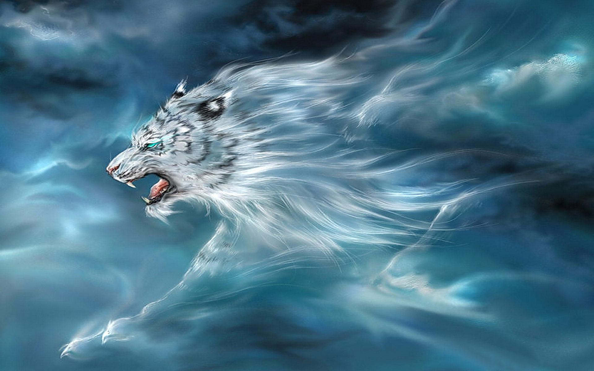 1920x1200 White Tiger Cloud HD Wallpaper :