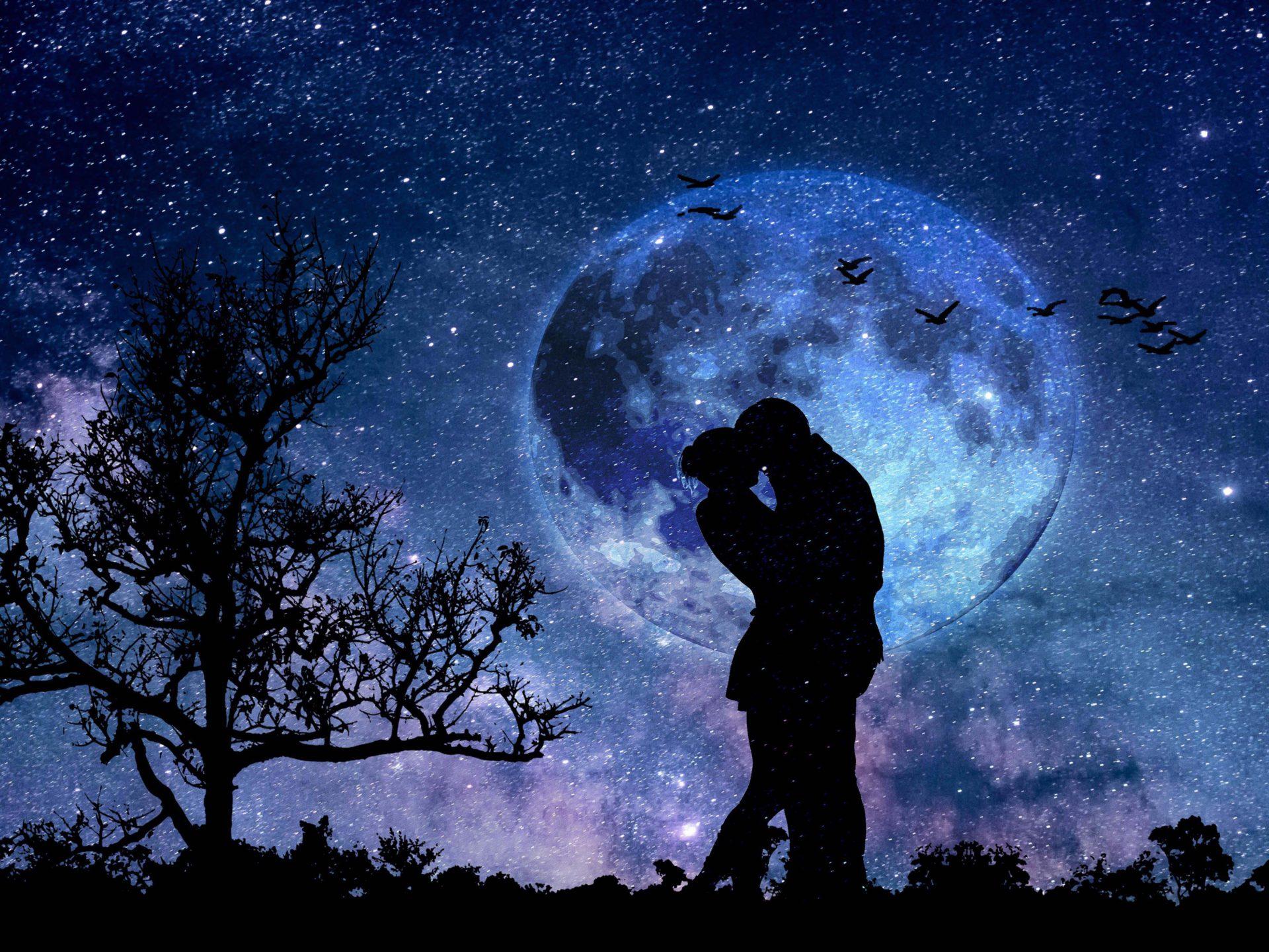 1920x1440 Love Romance Picture Love The Full Moon Love Pair Wallpaper HD :